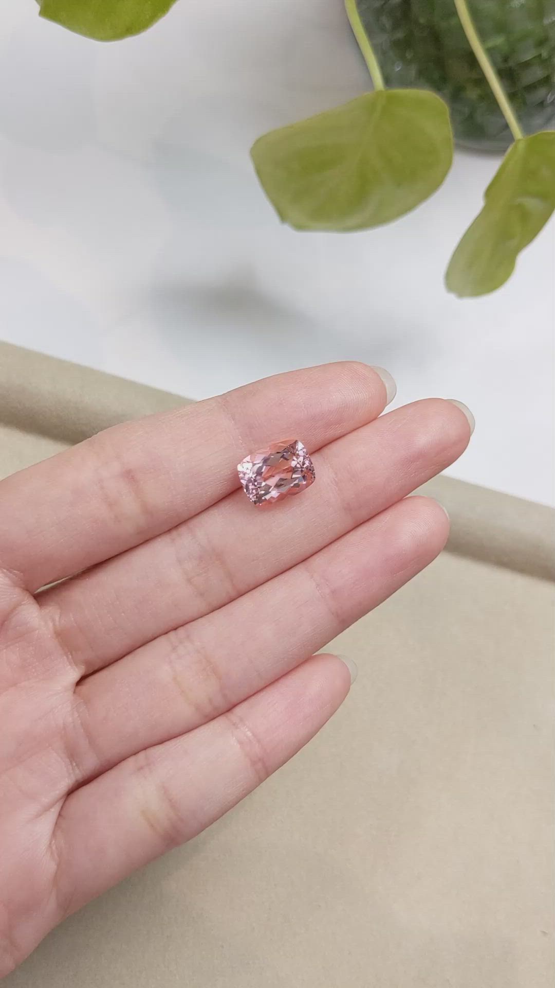 3.85 Ct. Morganite from Brazil Size Video