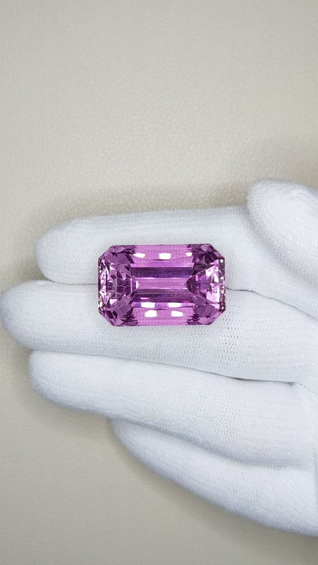32.96 Ct. Kunzite from Afghanistan Size Video