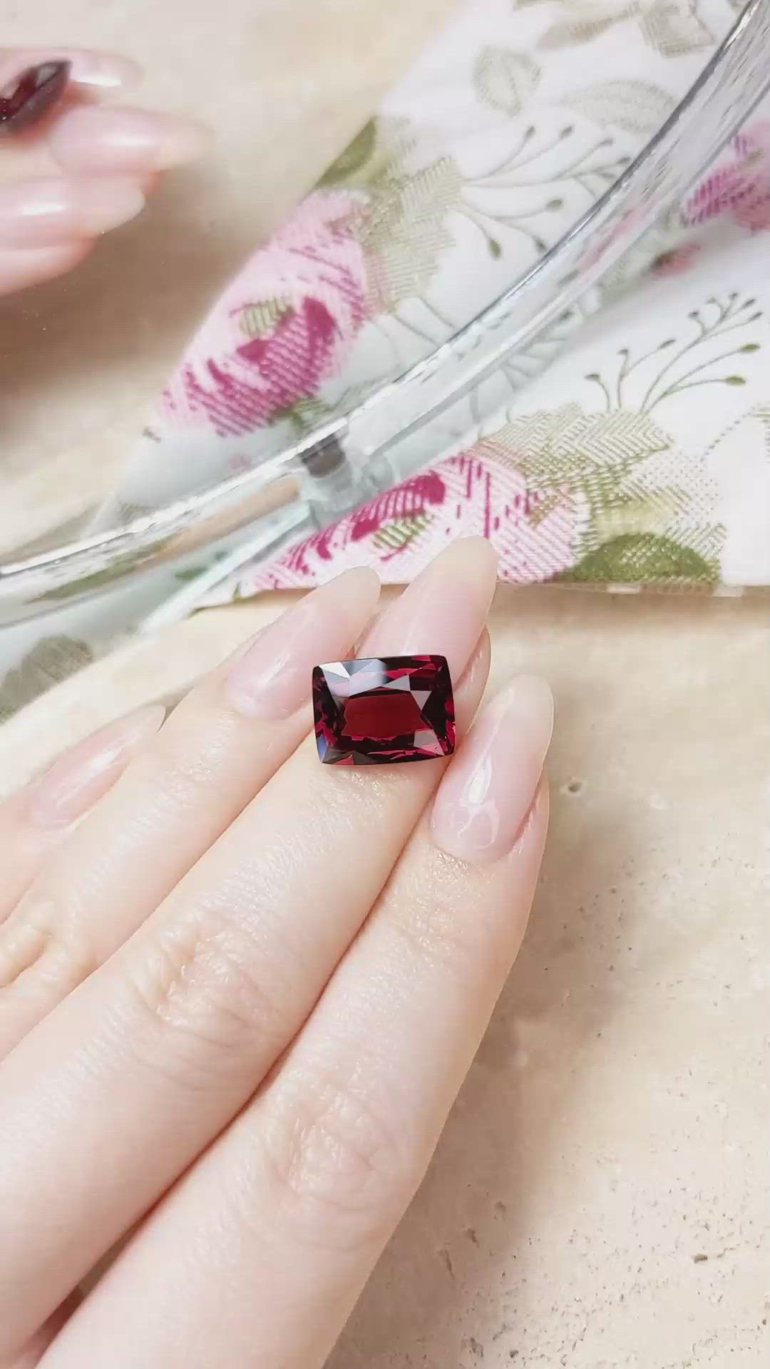 7.96 Ct. Rhodolite Garnet from Madagascar Size Video