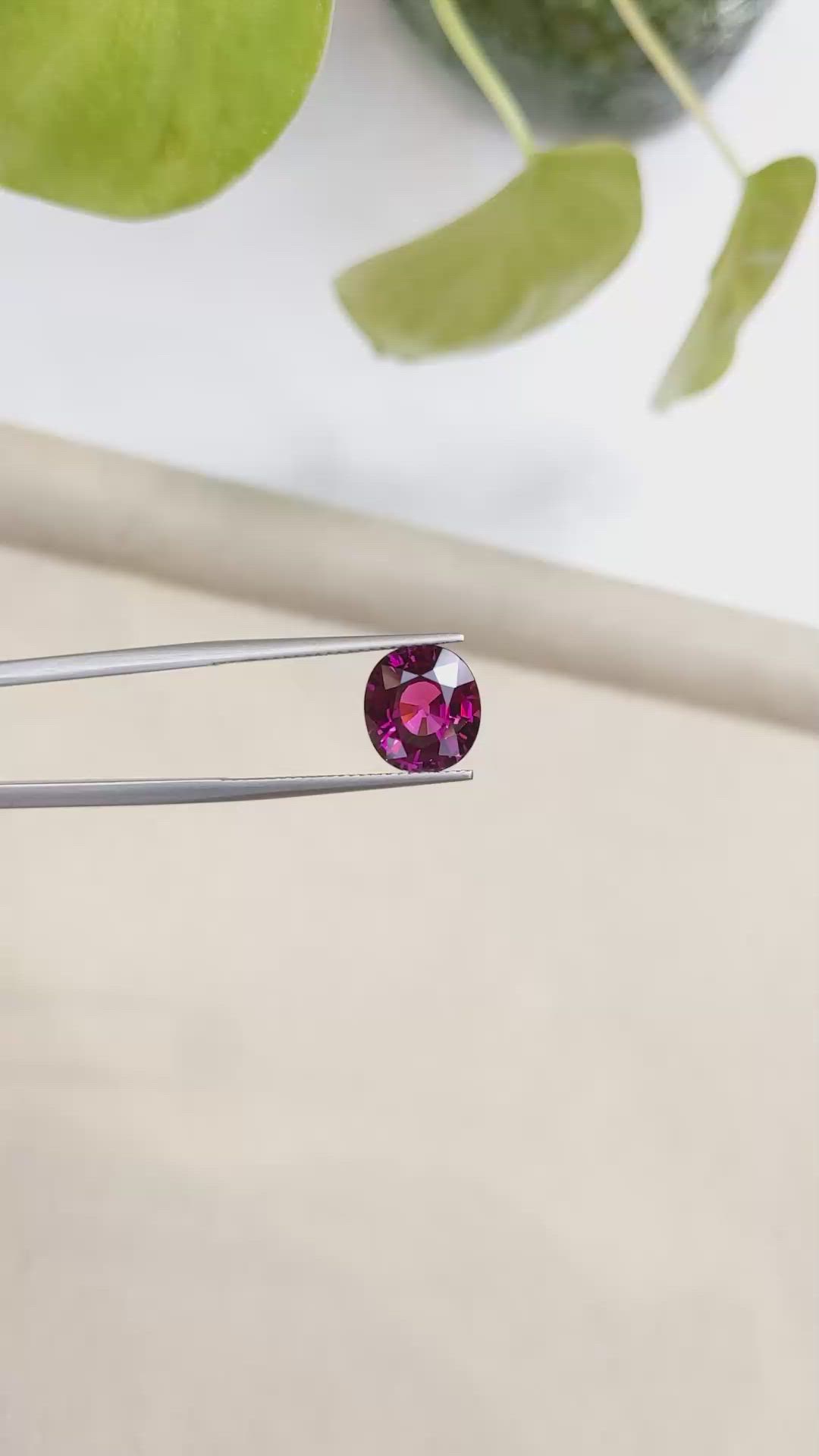 4.62 Ct. Rhodolite Garnet from Madagascar Size Video