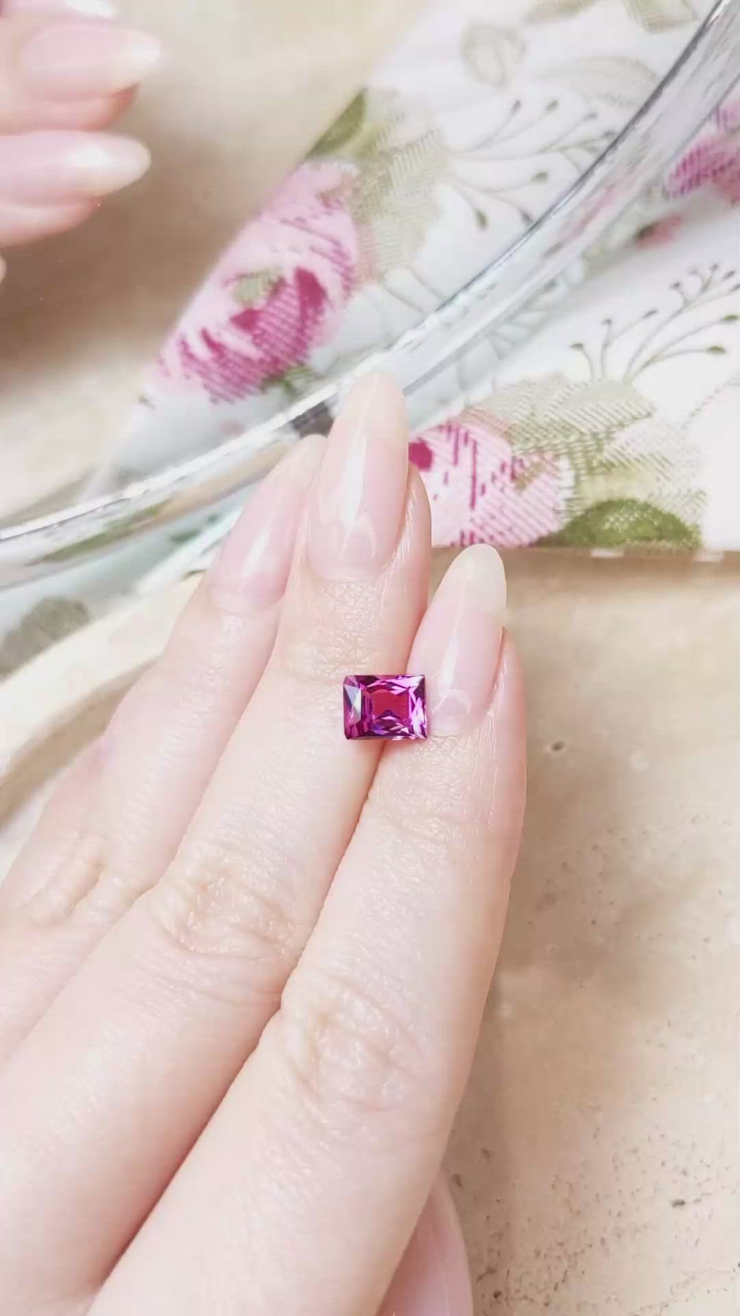 1.70 Ct. Rhodolite Garnet from Madagascar Size Video