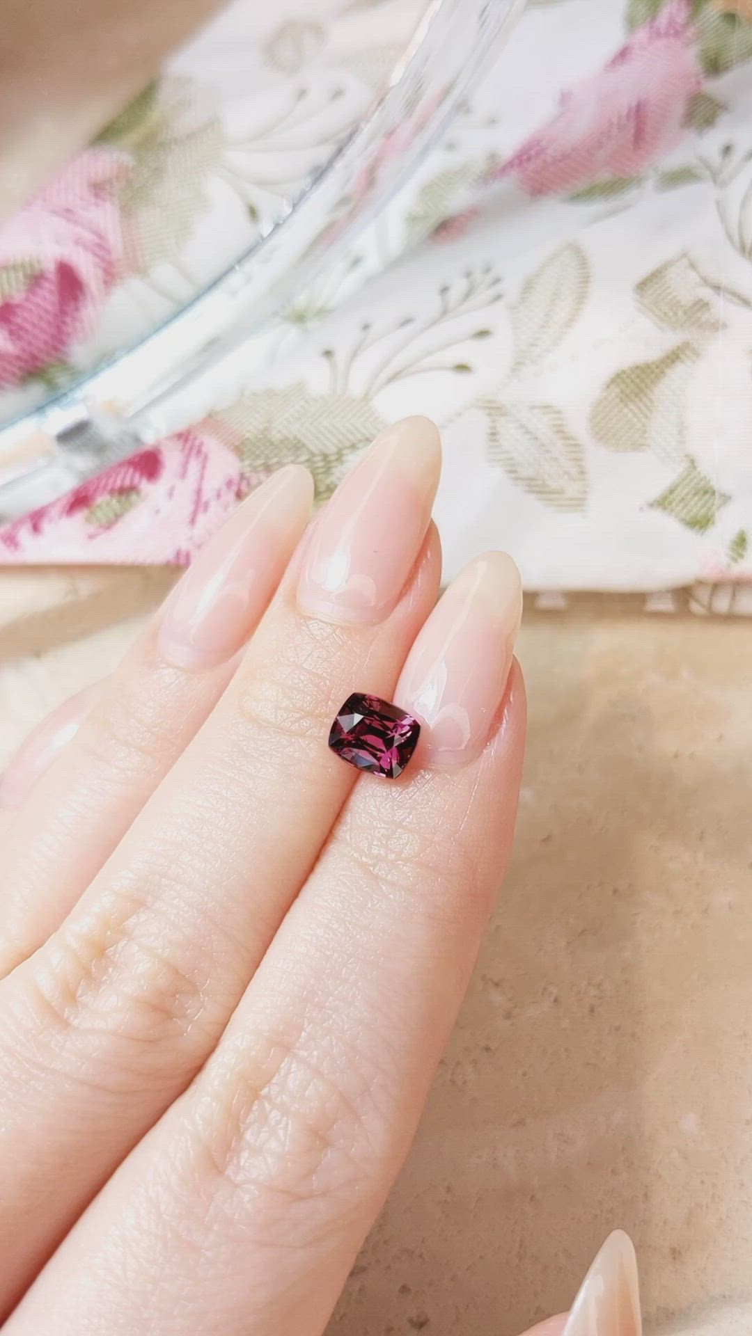 1.77 Ct. Purplish Pink Garnet from Ceylon (Sri Lanka) Size Video