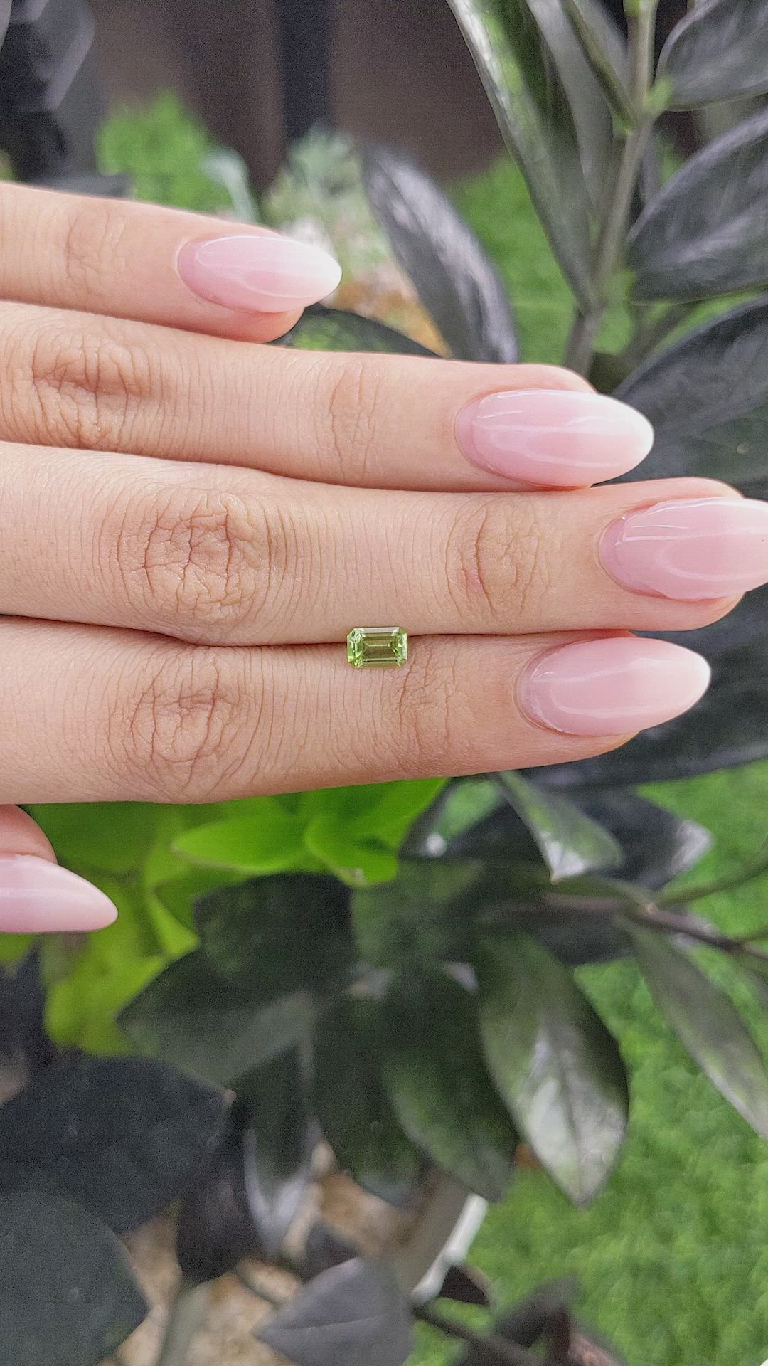 0.55 Ct. Peridot from Ceylon (Sri Lanka) Size Video