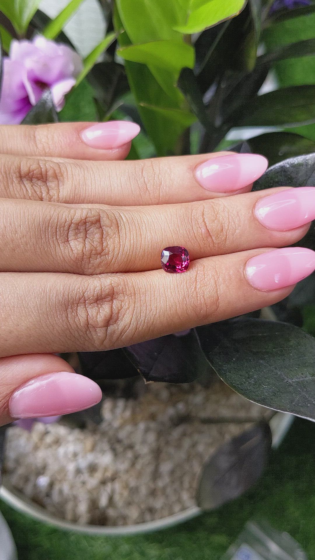 1.57 Ct. Garnet from Ceylon (Sri Lanka) Size Video