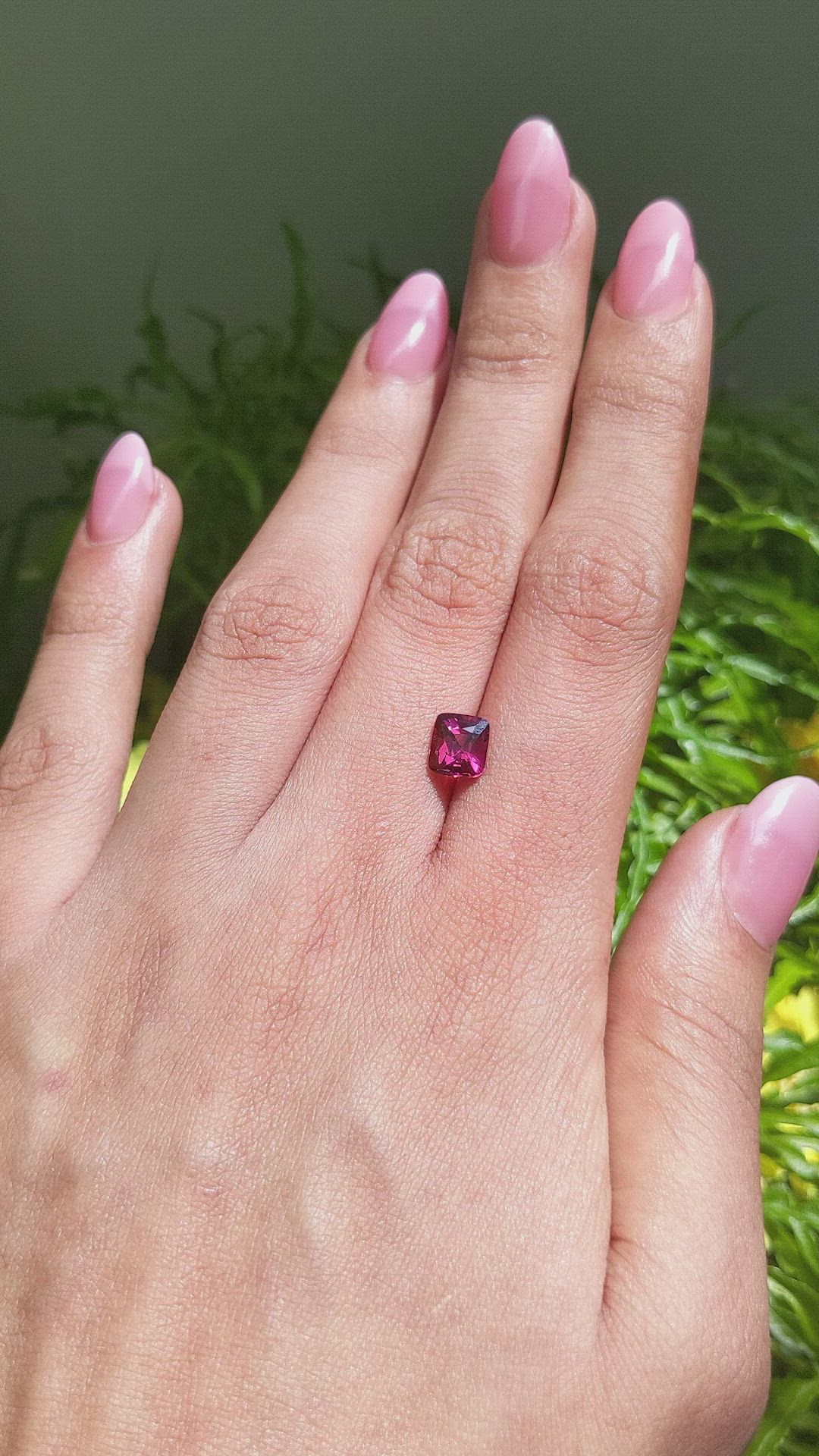 1.54 Ct. Garnet from Ceylon (Sri Lanka) Size Video
