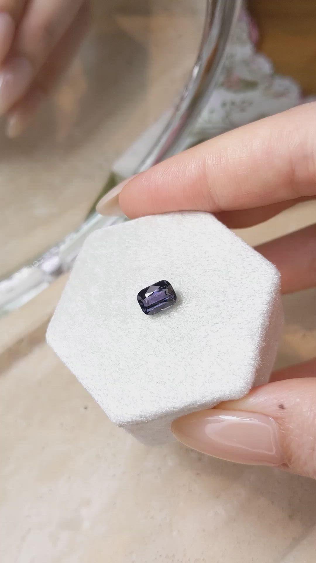1.62 Ct. Greyish Violet Spinel from Ceylon (Sri Lanka) Size Video