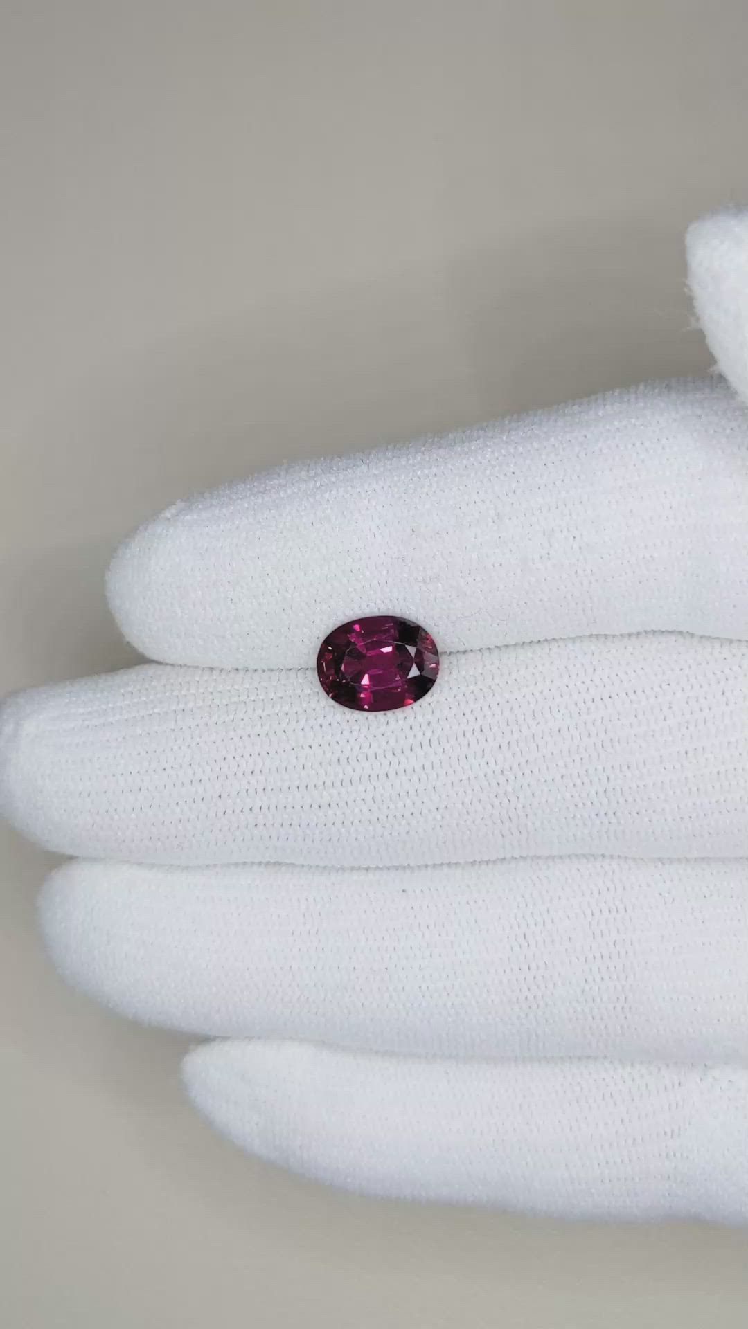 3.05 Ct. Purplish Pink Rhodolite Garnet from Mozambique Size Video