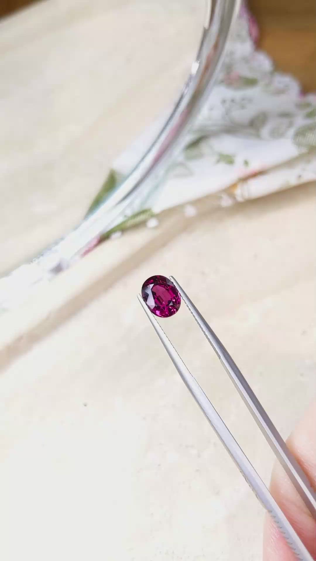 3.05 Ct. Purplish Pink Rhodolite Garnet from Mozambique Size Video
