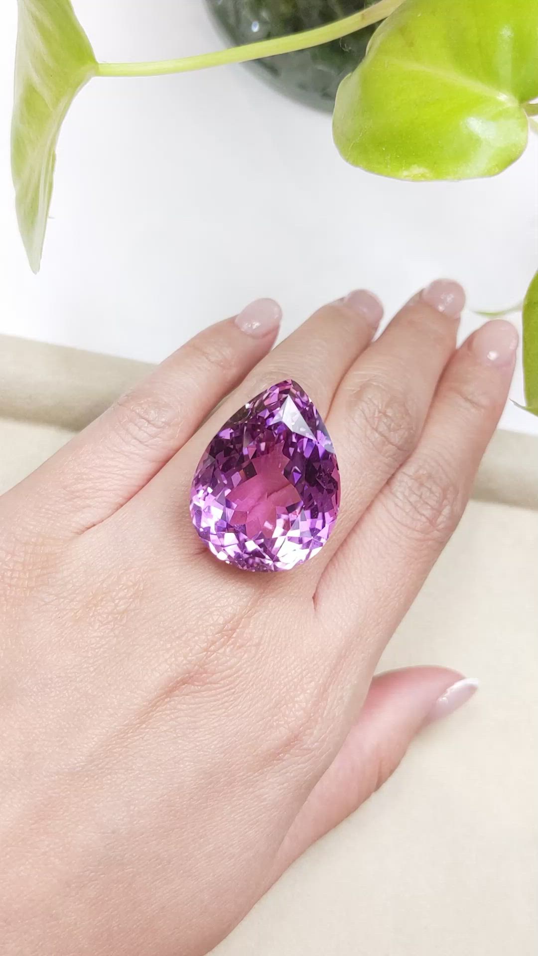 80.68 Ct. Kunzite from Afghanistan Size Video