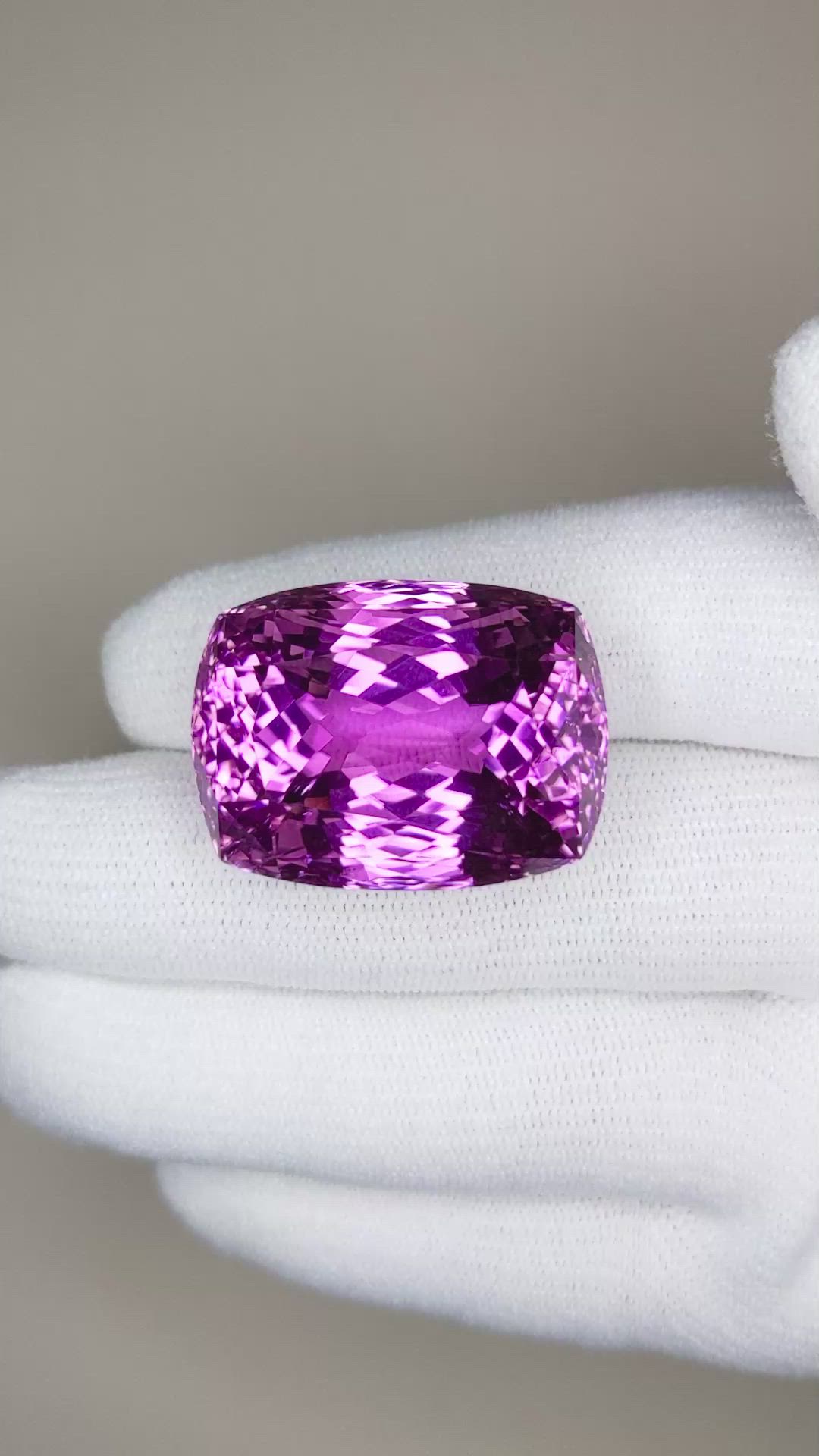 81.62 Ct. Kunzite from Afghanistan Size Video
