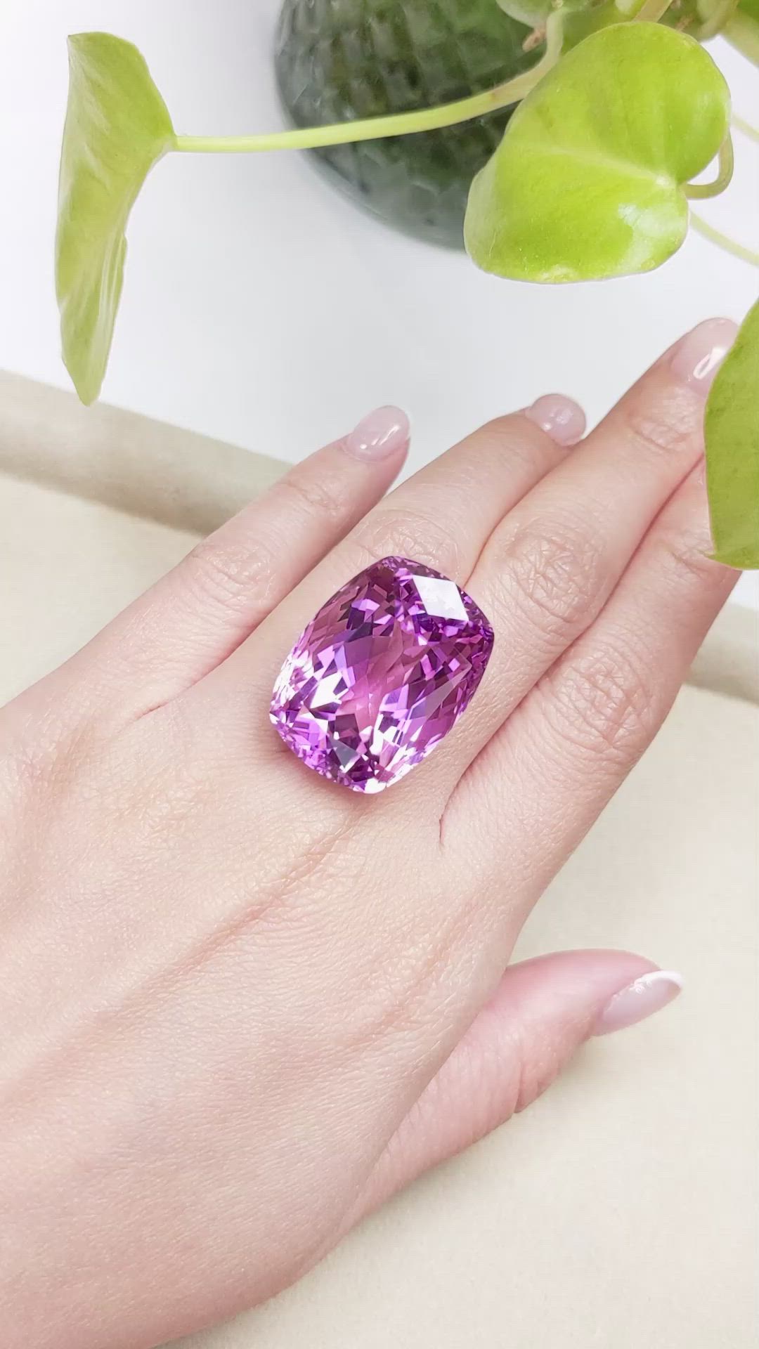 62.78 Ct. Kunzite from Afghanistan Size Video