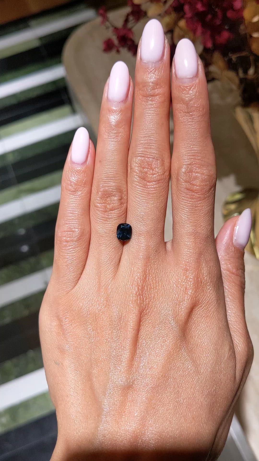 1.63 Ct. Blue Spinel from Burma (Myanmar) Size Video
