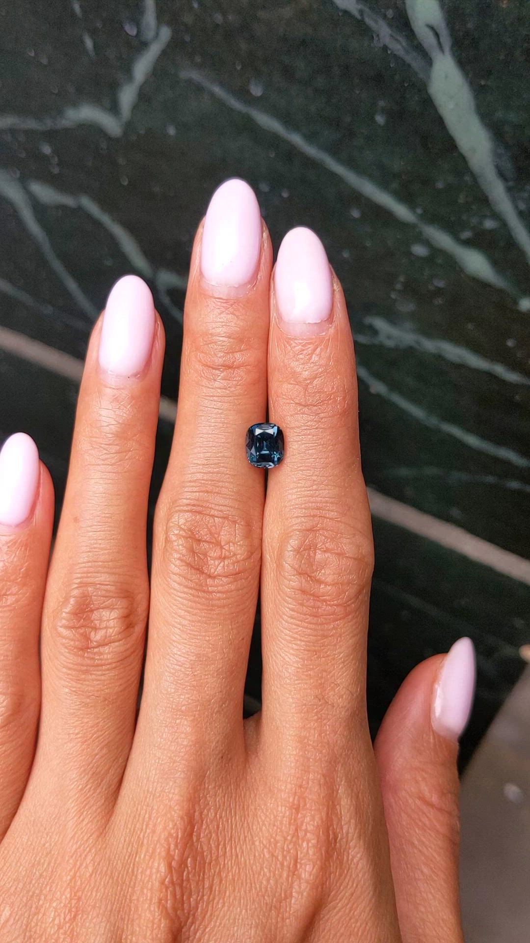1.63 Ct. Blue Spinel from Burma (Myanmar) Size Video