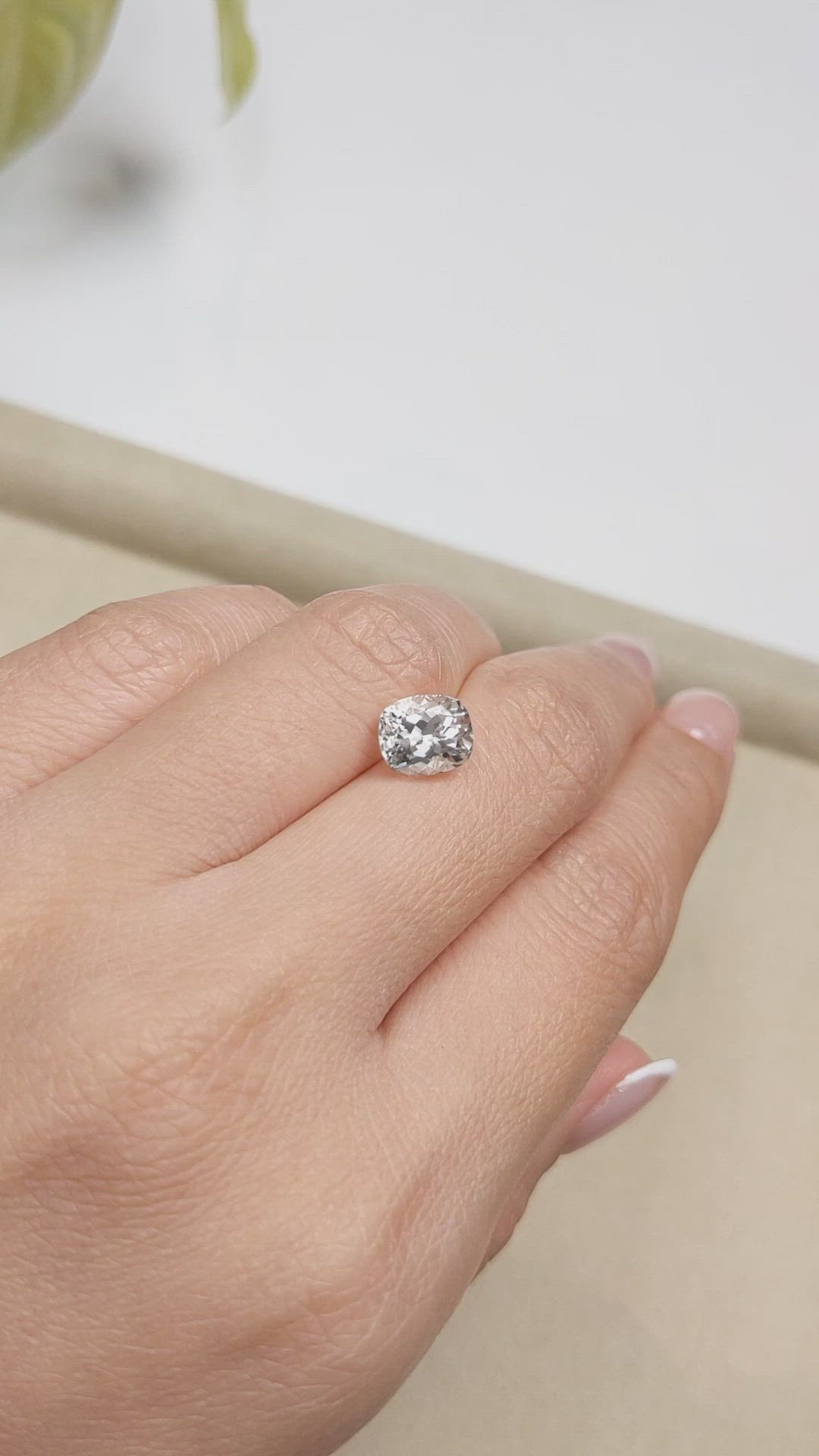 2.02 Ct. White Tourmaline from Madagascar Size Video
