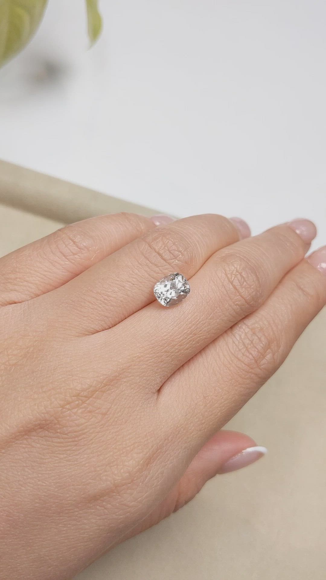 2.02 Ct. White Tourmaline from Madagascar Size Video