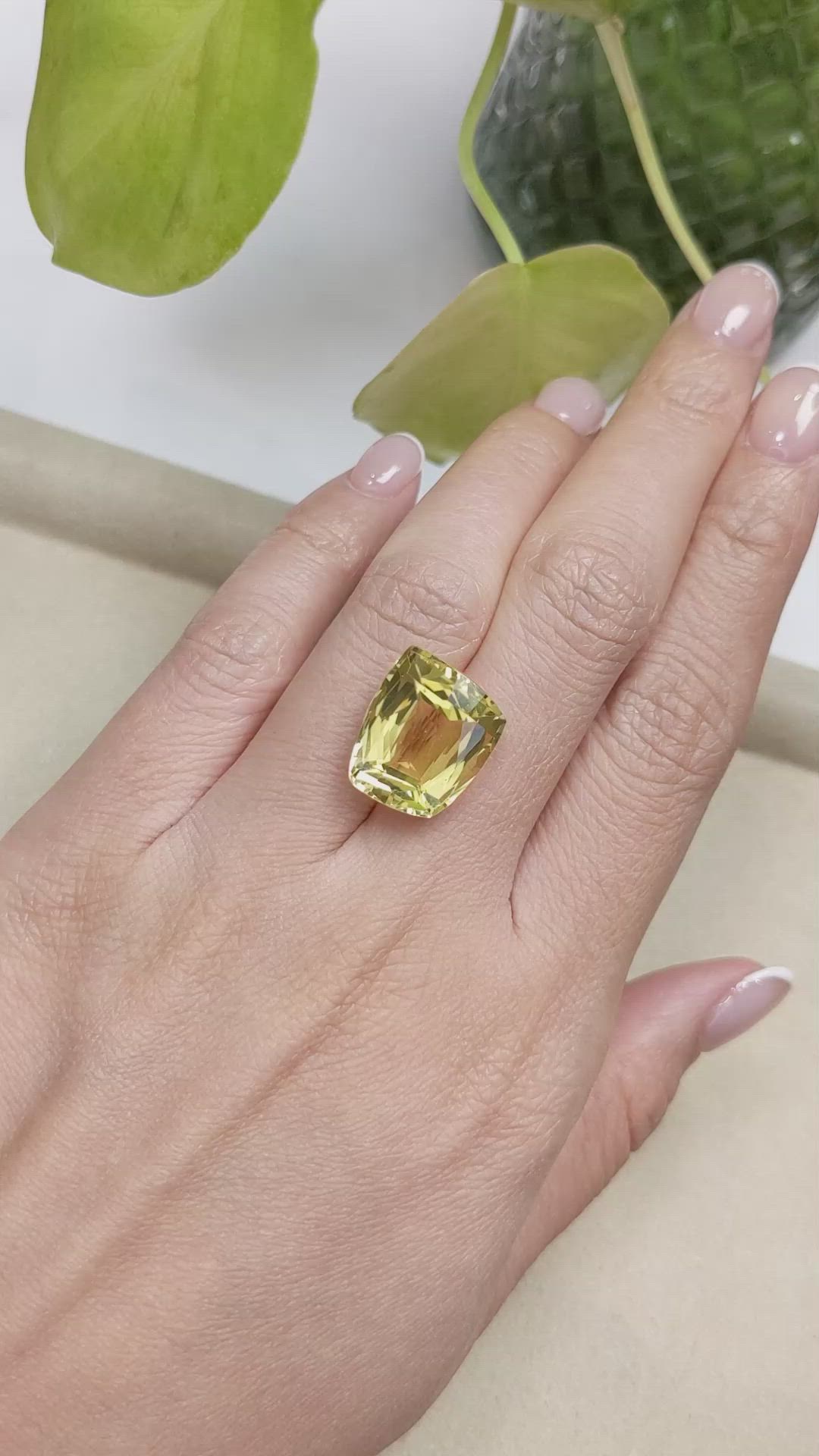 11.98 Ct. Quartz from Brazil Size Video