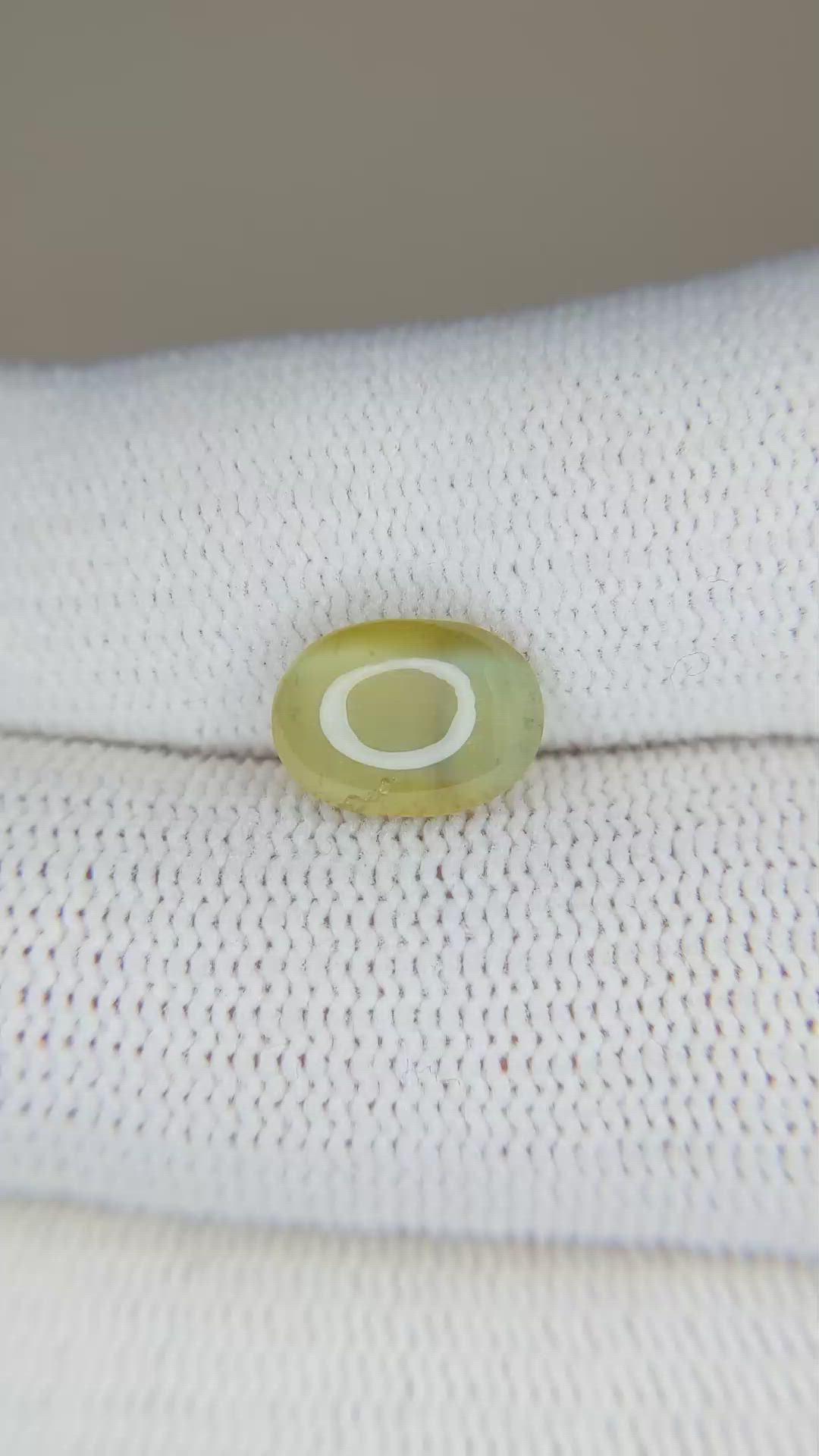 3.50 Ct. Cabochon Chrysoberyl from Ceylon (Sri Lanka) Size Video