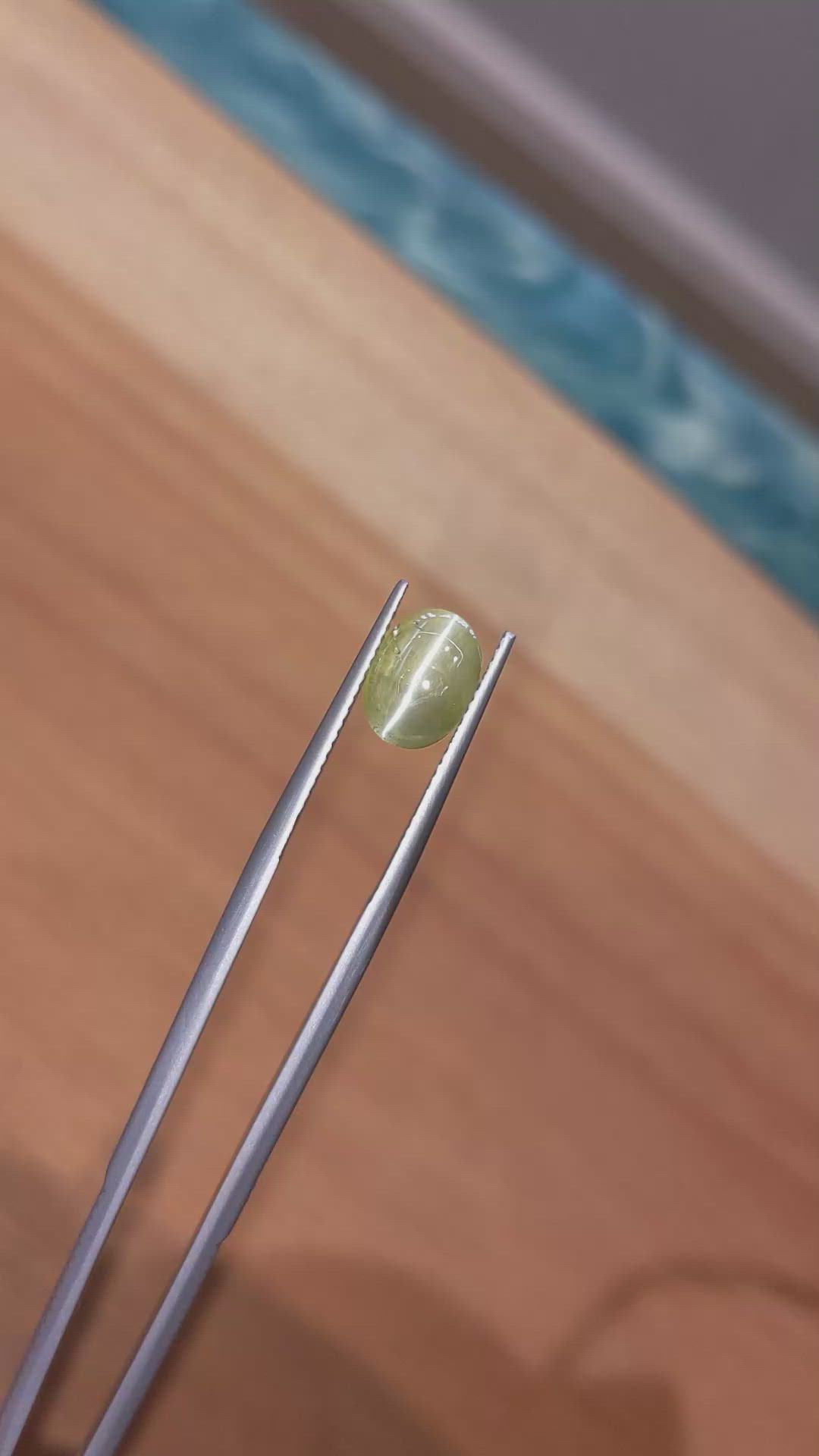 3.50 Ct. Cabochon Chrysoberyl from Ceylon (Sri Lanka) Size Video