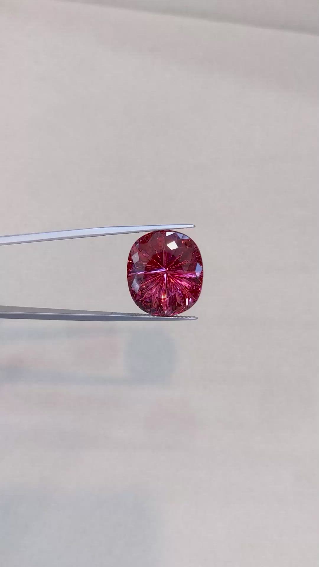22.49 Ct. Redddish Pink Rubellite Tourmaline from Ceylon (Sri Lanka) Size Video