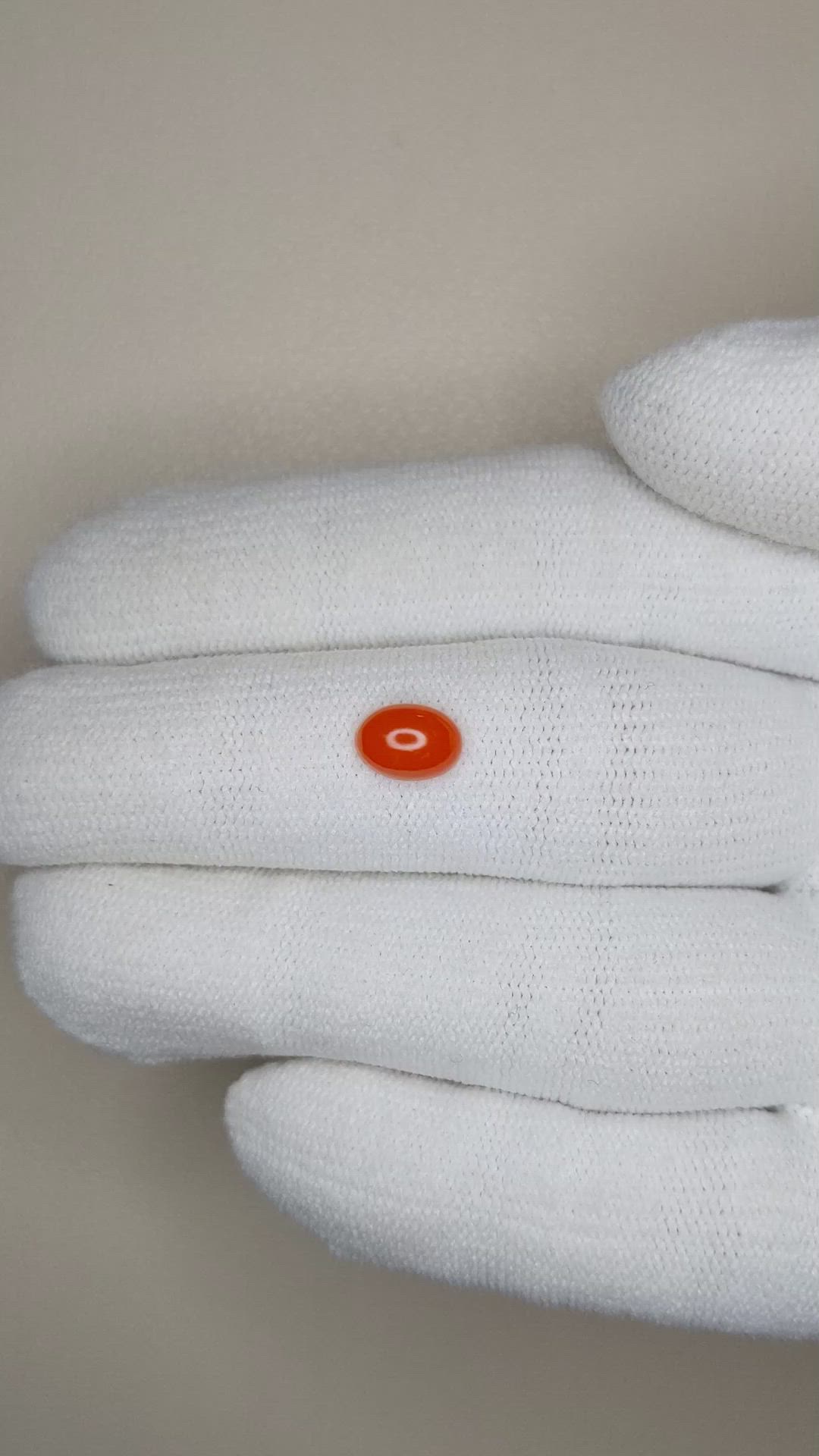 0.85 Ct. Cabochon Coral from Italy Size Video