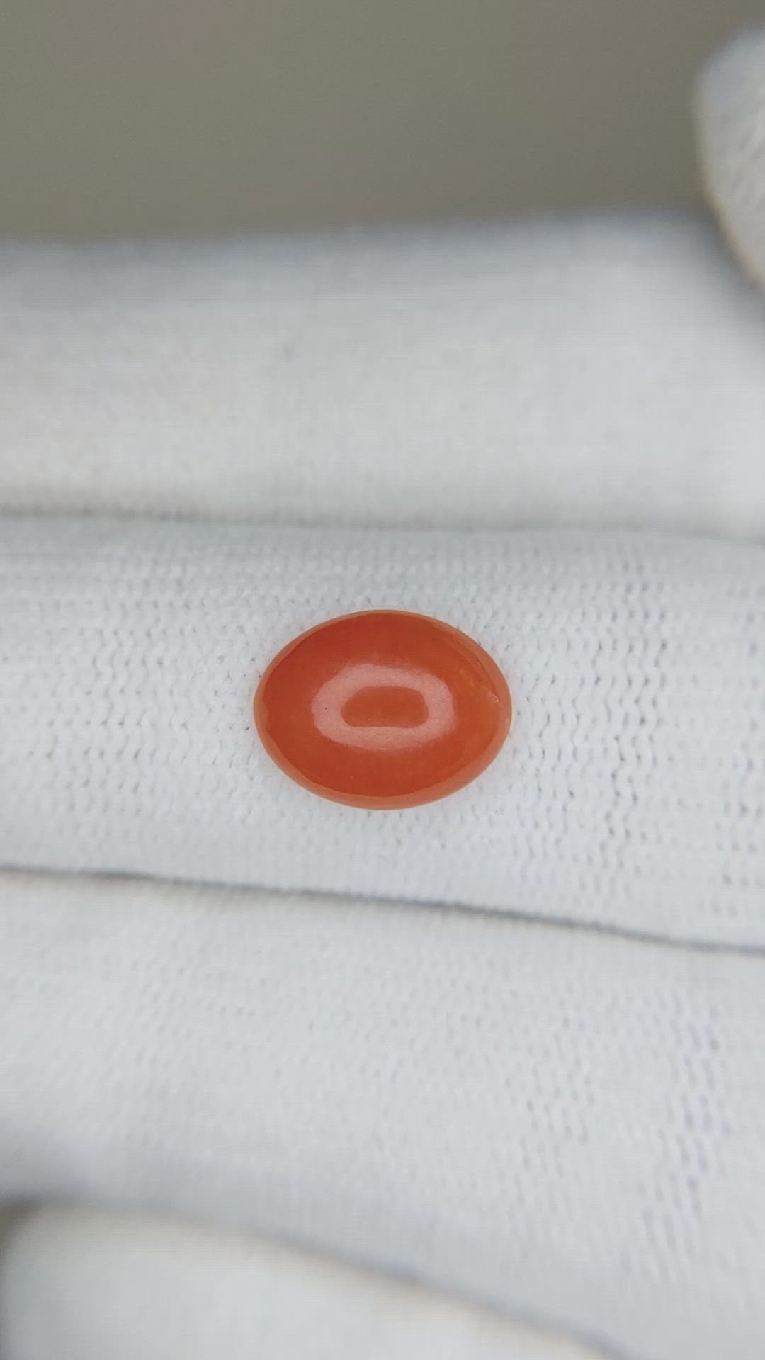 1.64 Ct. Orange Cabochon Coral from Italy Size Video
