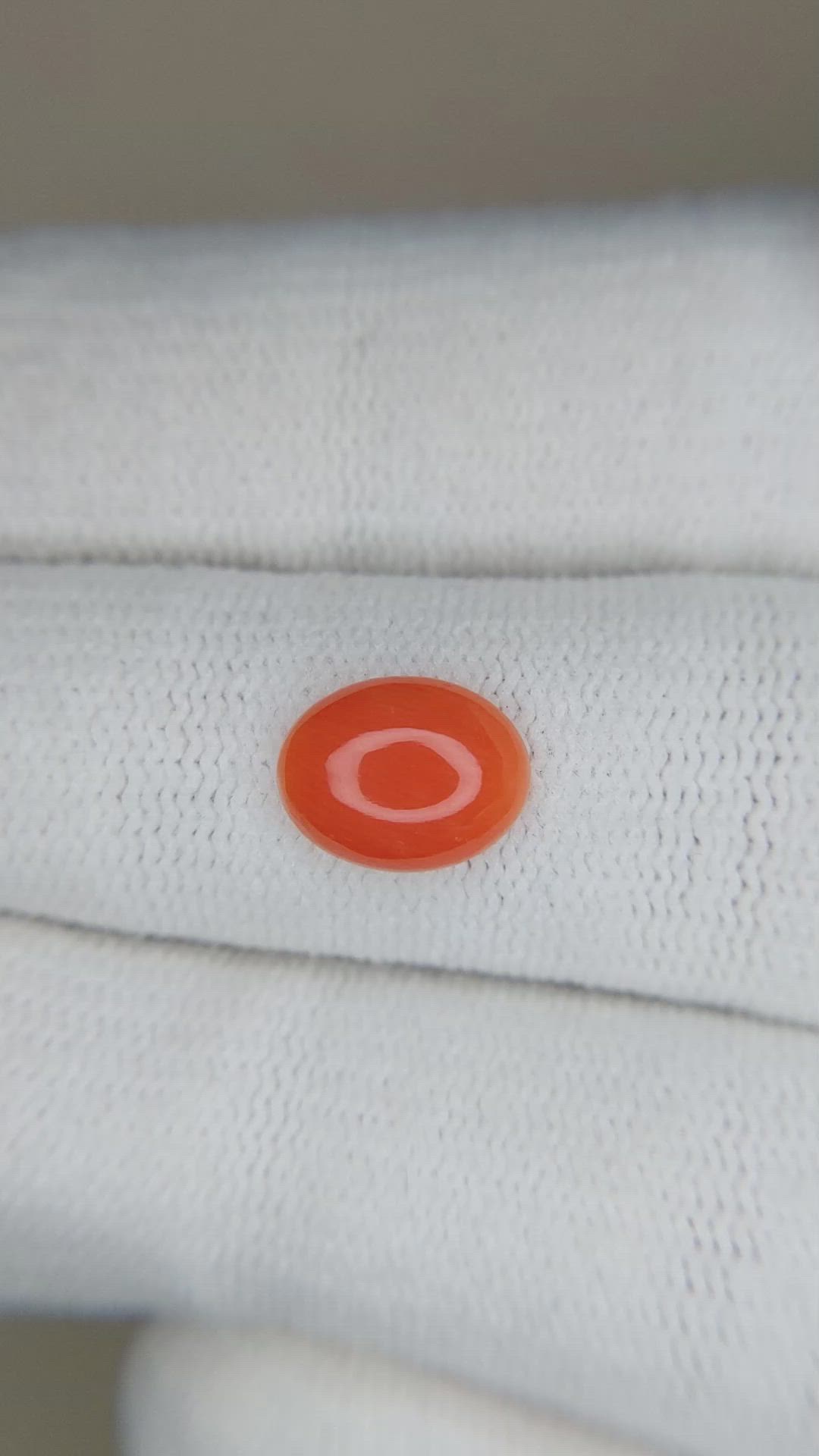 1.10 Ct. Orange Cabochon Coral from Italy Size Video