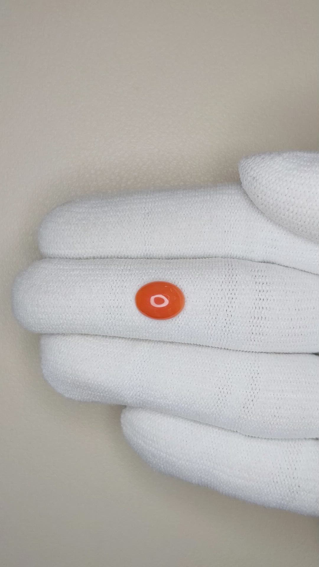 1.10 Ct. Orange Cabochon Coral from Italy Size Video