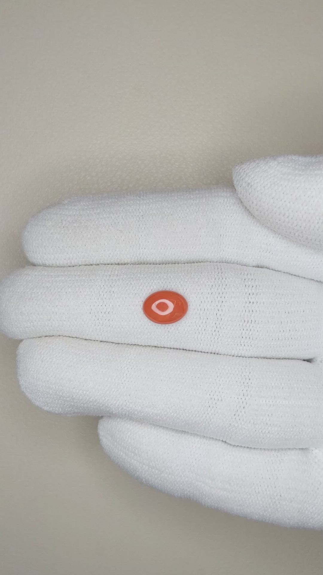 0.78 Ct. Orange Cabochon Coral from Italy Size Video