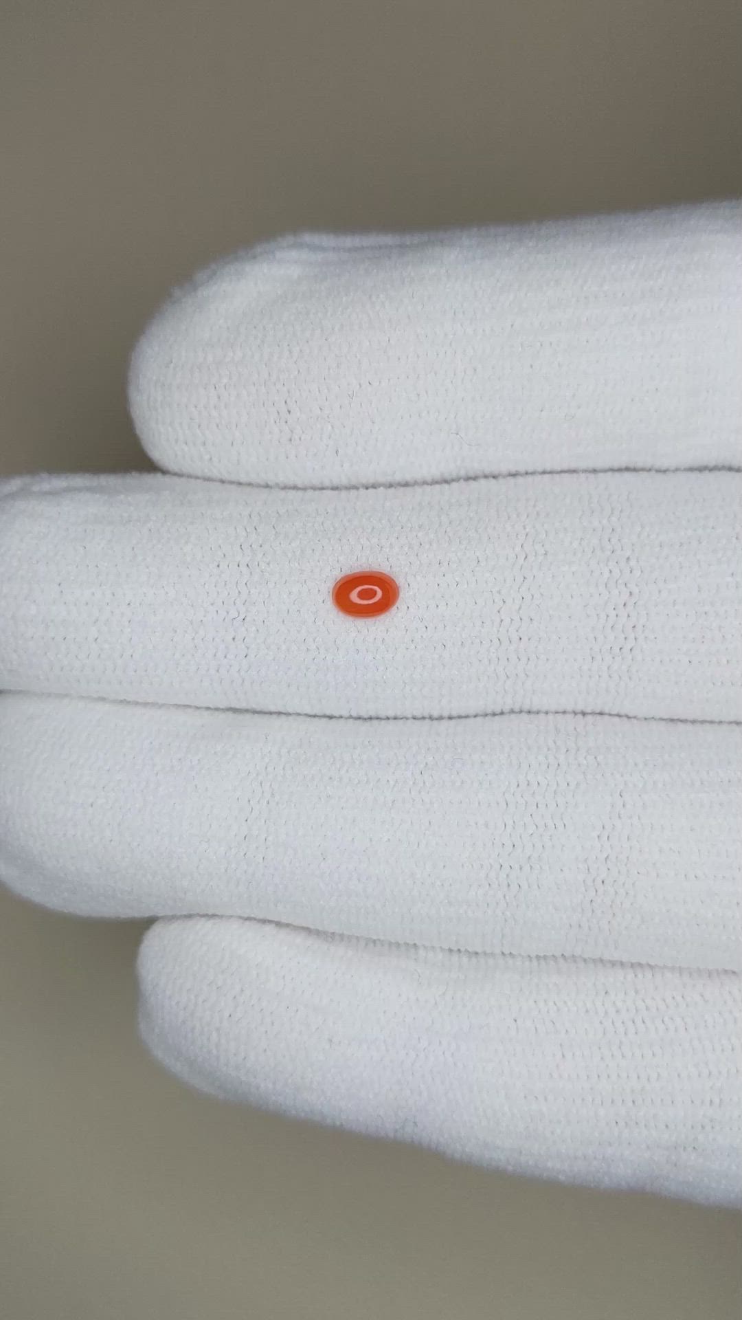 0.18 Ct. Orangish Red Cabochon Coral from Italy Size Video