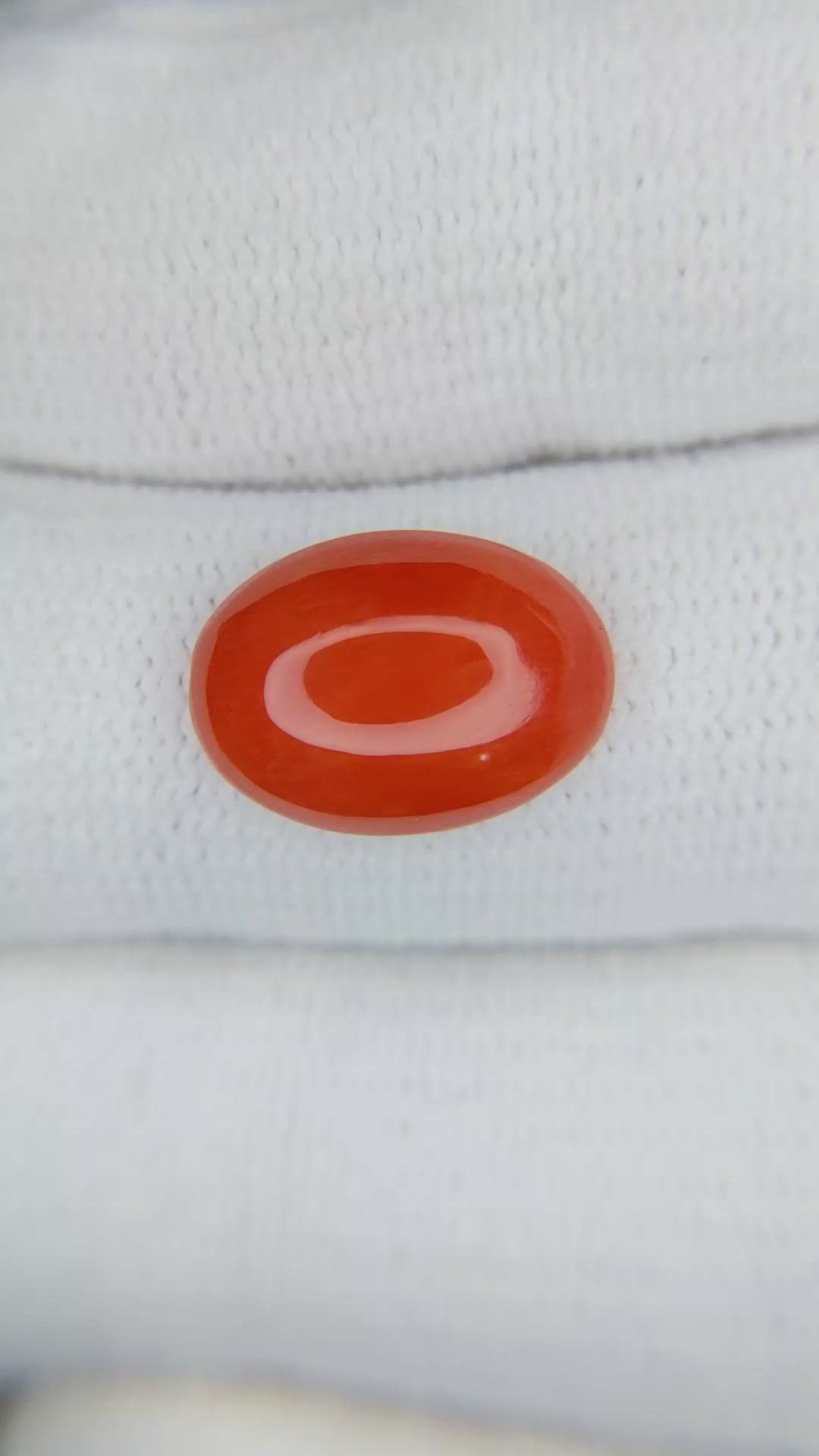 4.27 Ct. Orange Cabochon Coral from Italy Size Video