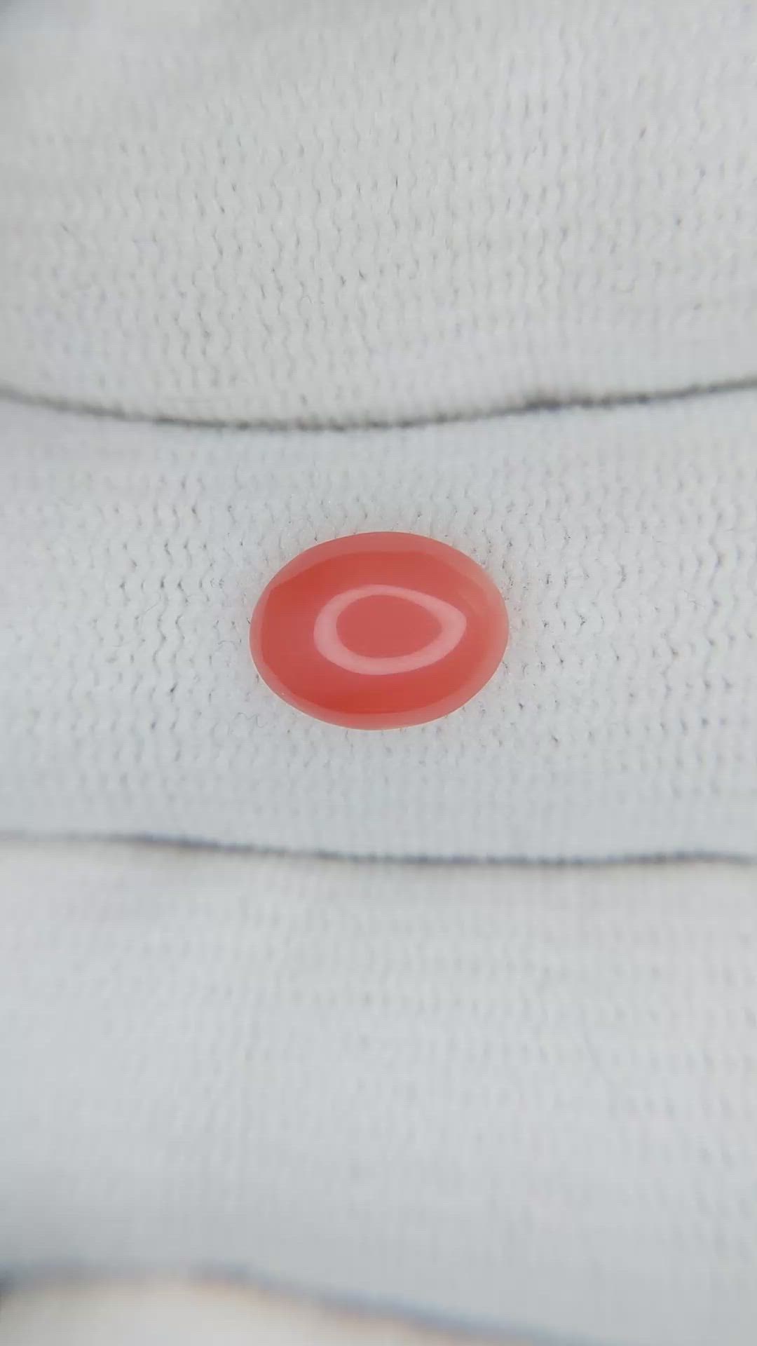 1.43 Ct. Orange Cabochon Coral from Italy Size Video