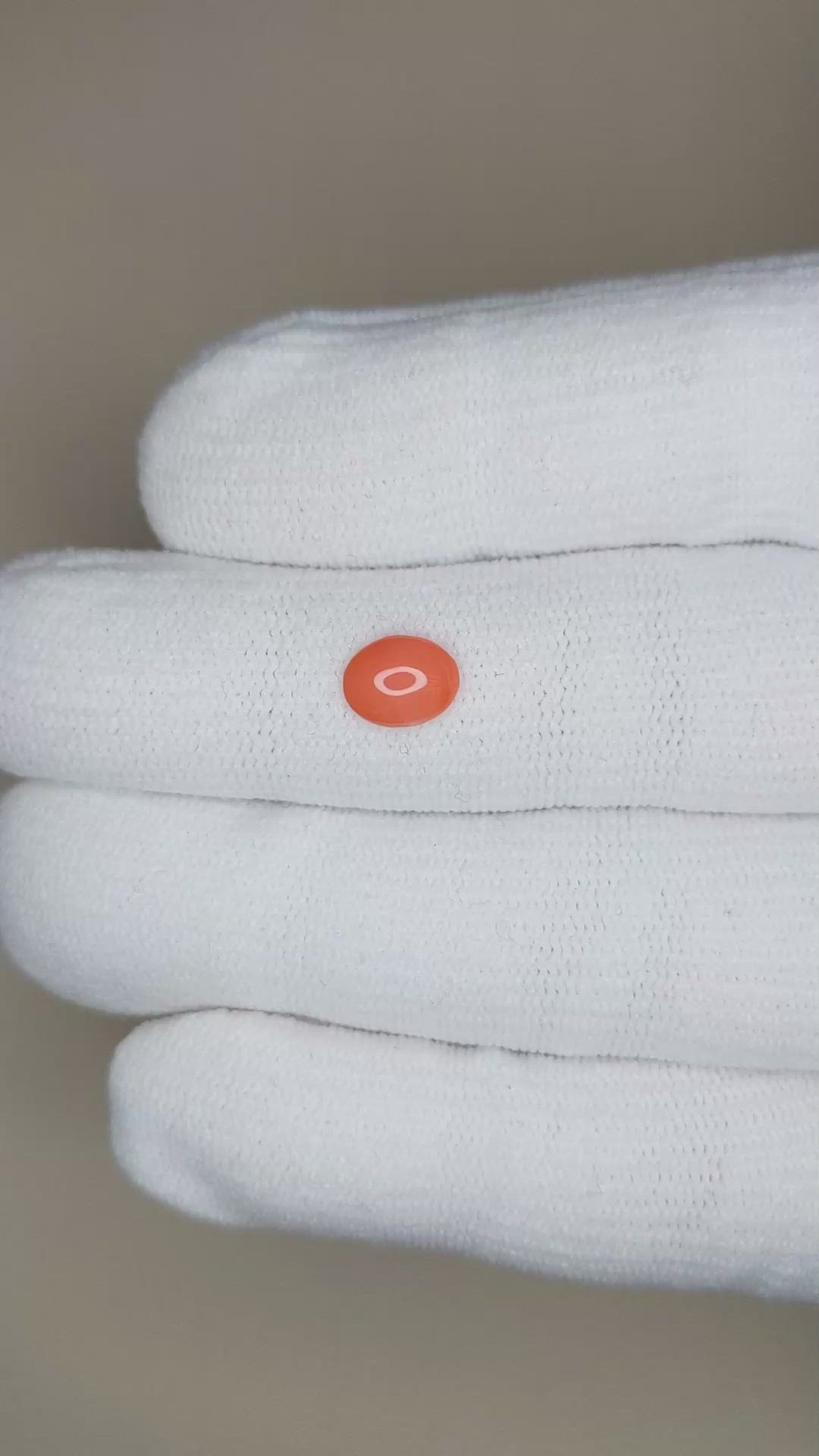 0.61 Ct. Orange Cabochon Coral from Italy Size Video