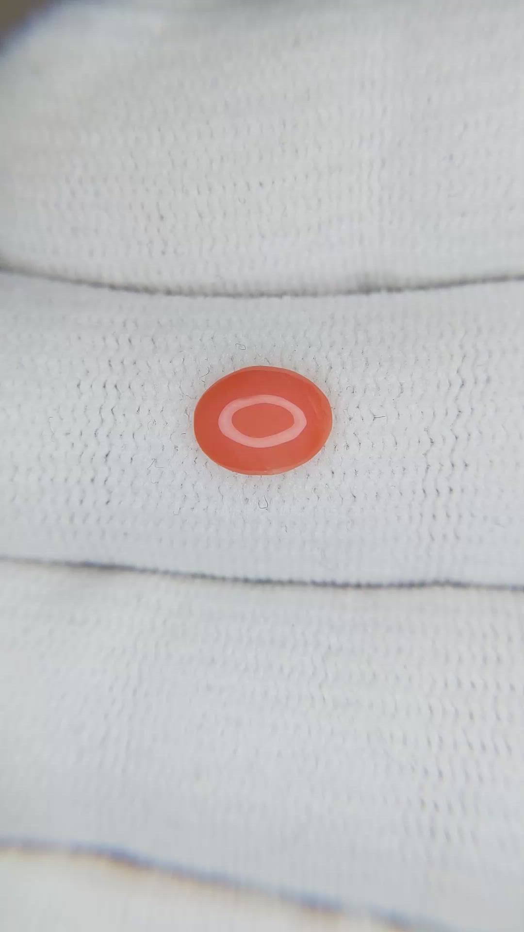 0.61 Ct. Orange Cabochon Coral from Italy Size Video