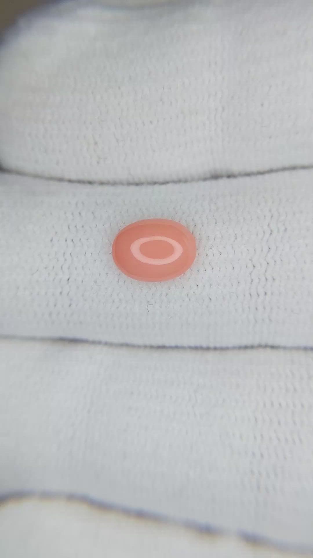 1.04 Ct. Orange Cabochon Coral from Italy Size Video