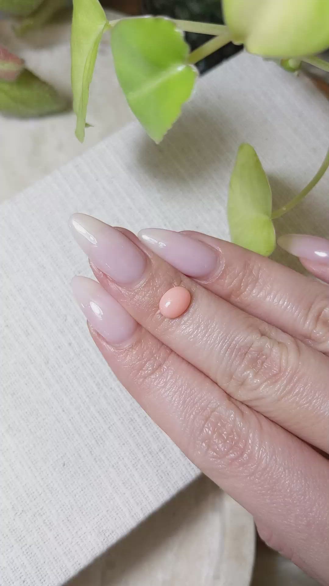 1.04 Ct. Orange Cabochon Coral from Italy Size Video