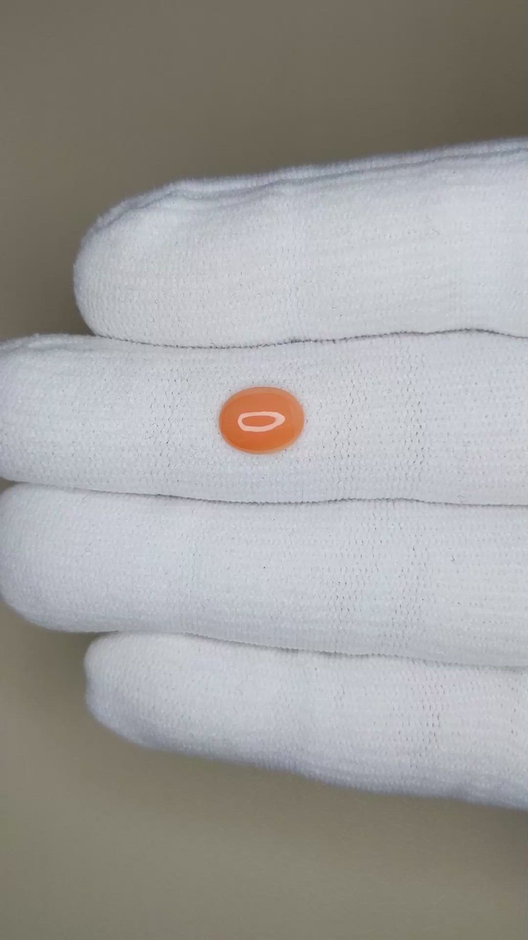 1.06 Ct. Orange Cabochon Coral from Italy Size Video