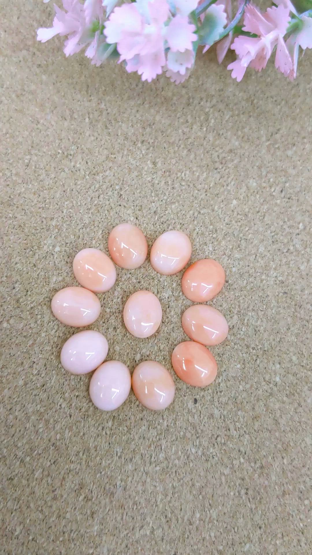 36.04 Ct. Cabochon Coral from Italy Size Video