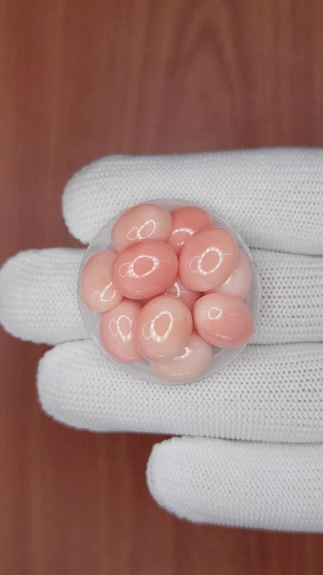 36.04 Ct. Cabochon Coral from Italy Size Video