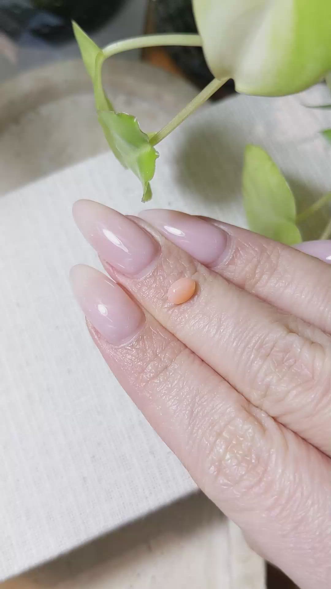 0.56 Ct. Cabochon Coral from Italy Size Video