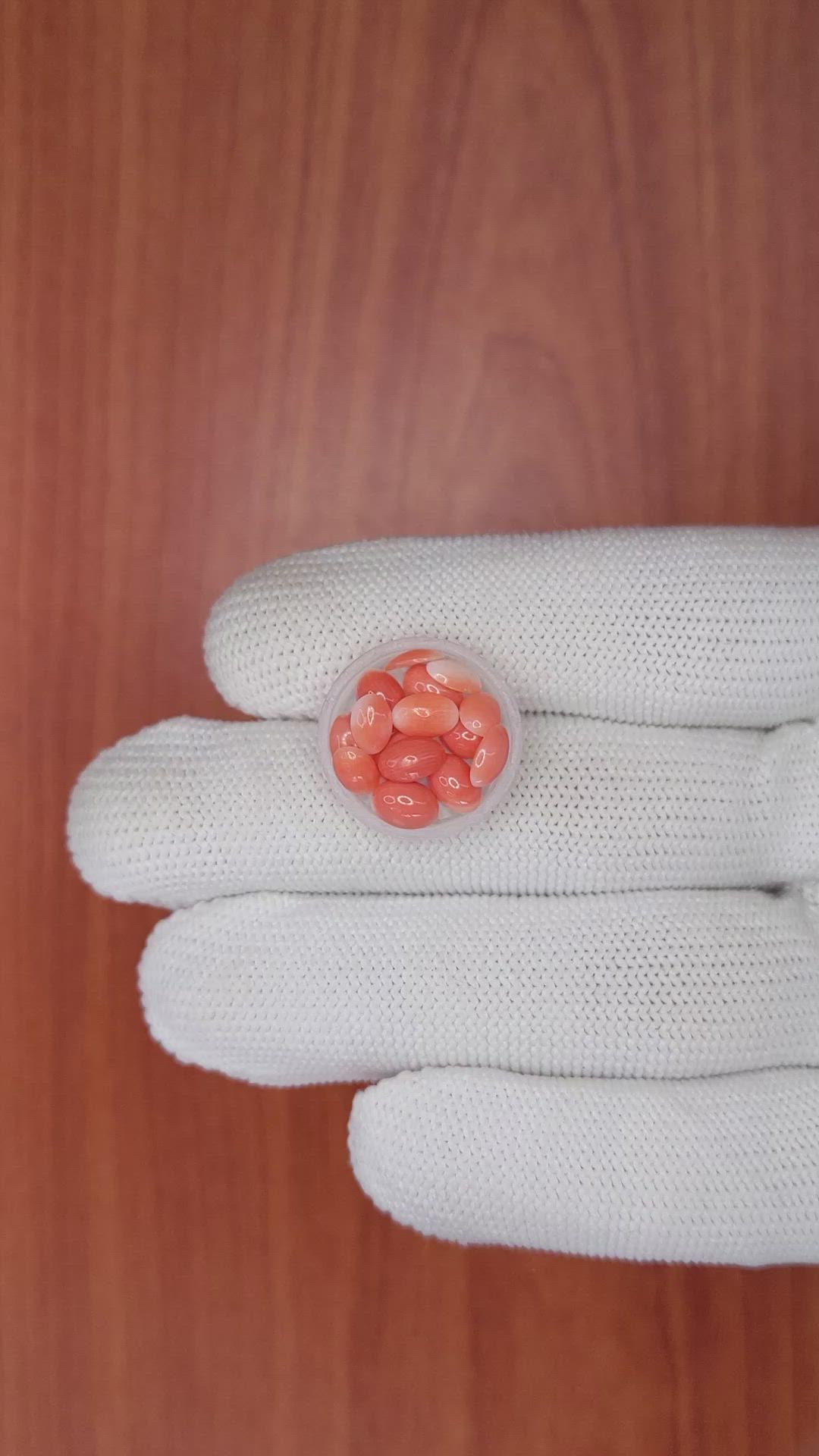 6.56 Ct. Cabochon Coral from Italy Size Video