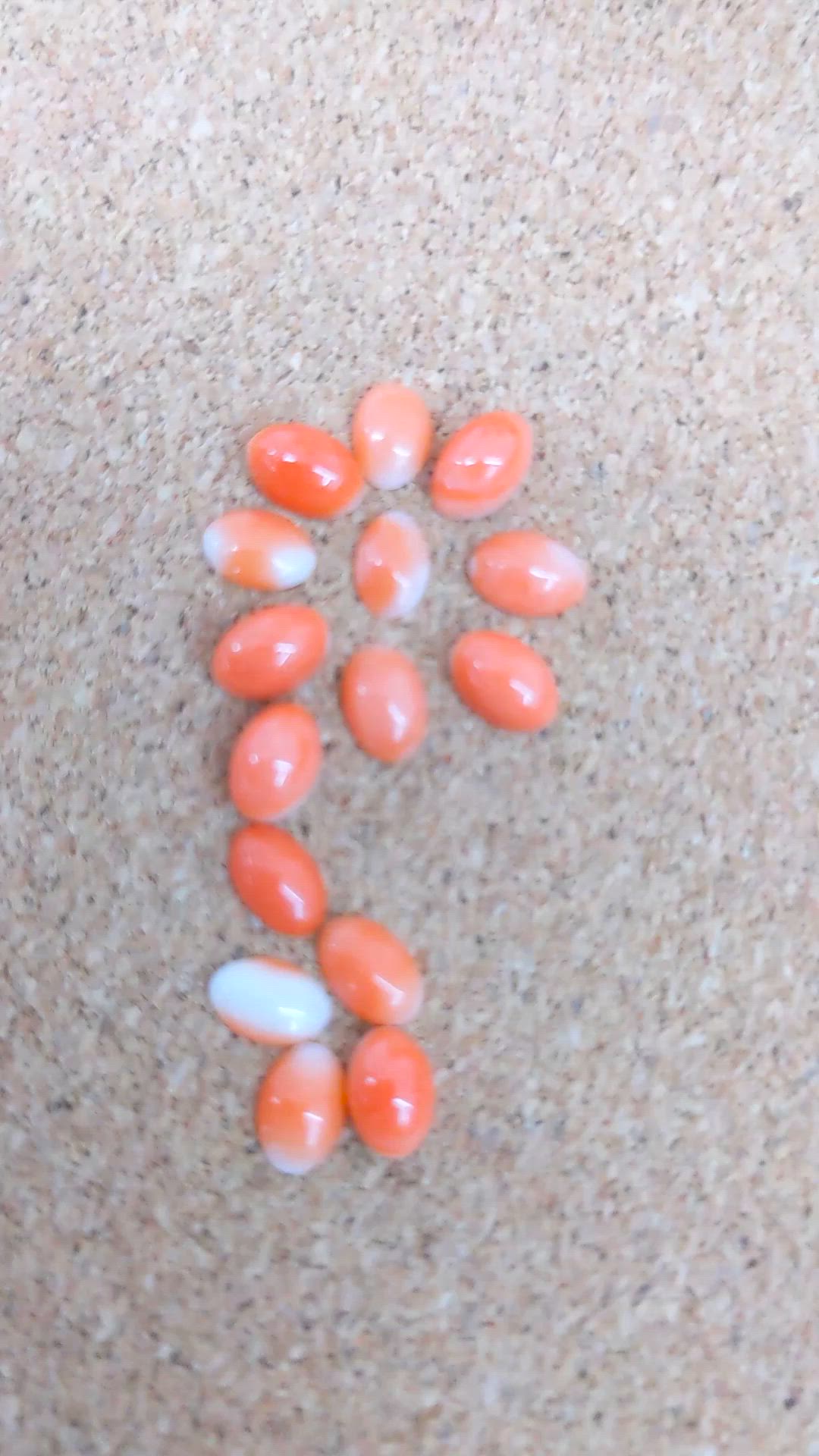 6.56 Ct. Cabochon Coral from Italy Size Video