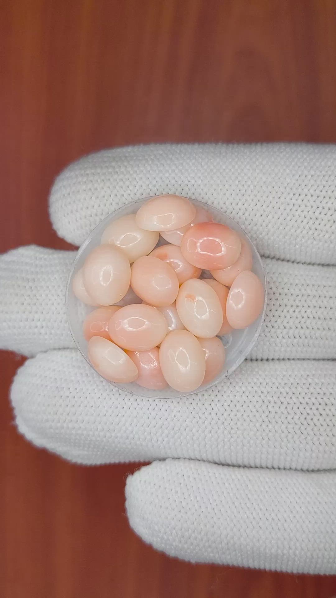 25.22 Ct. Cabochon Coral from Italy Size Video