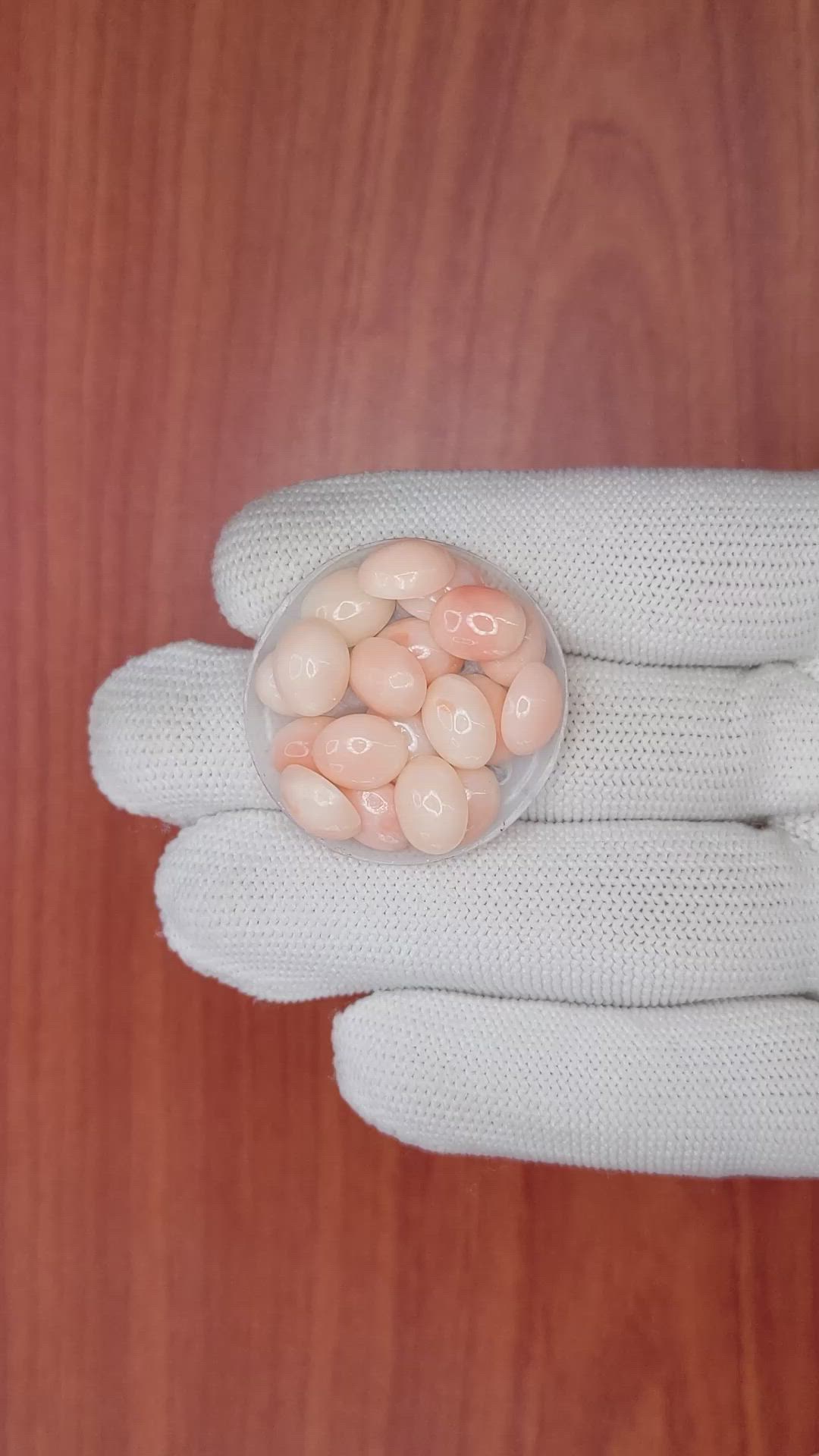 25.22 Ct. Cabochon Coral from Italy Size Video