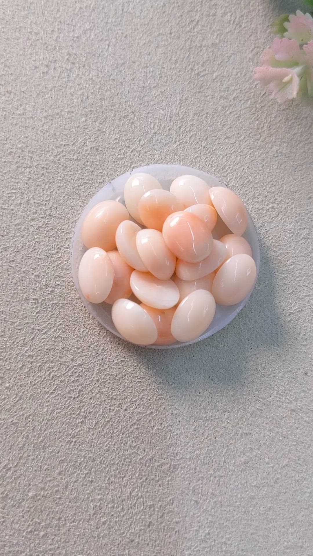 25.22 Ct. Cabochon Coral from Italy Size Video