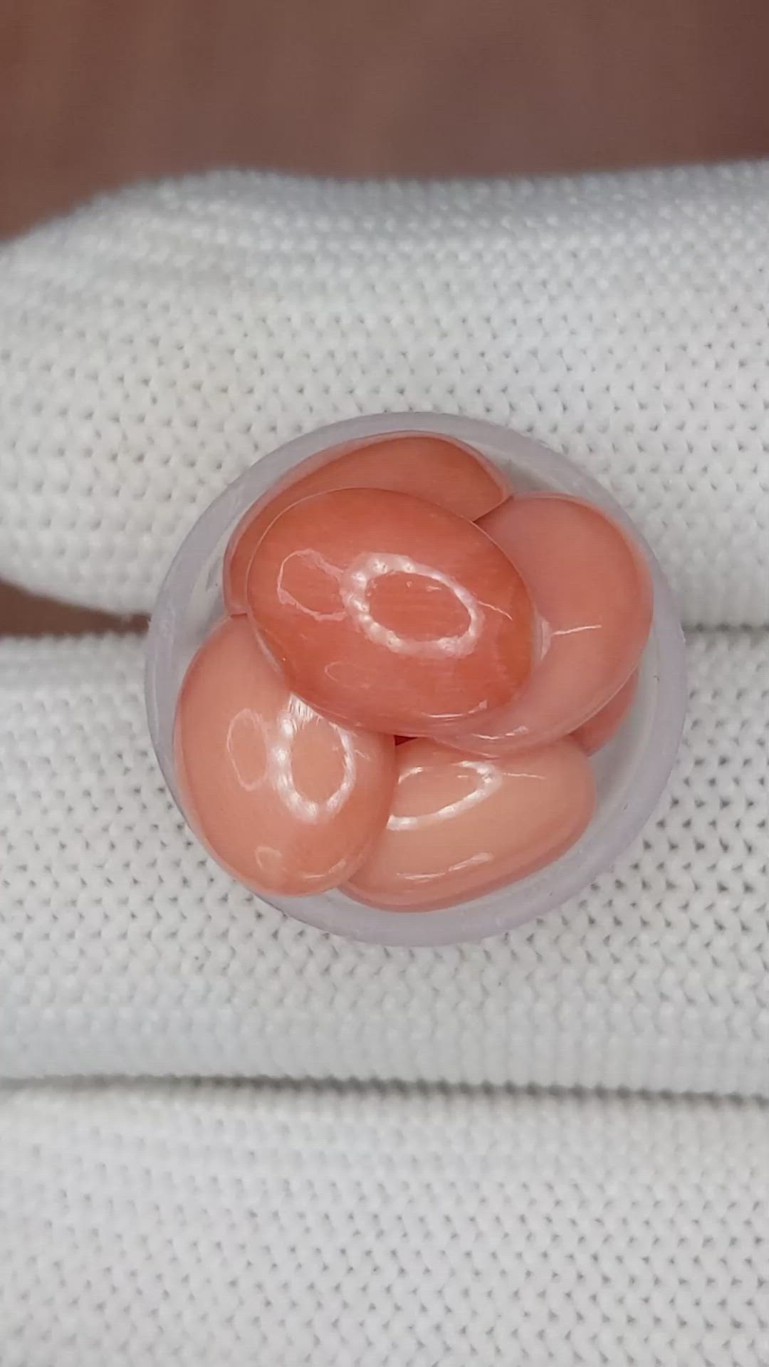 13.76 Ct. Cabochon Coral from Italy Size Video