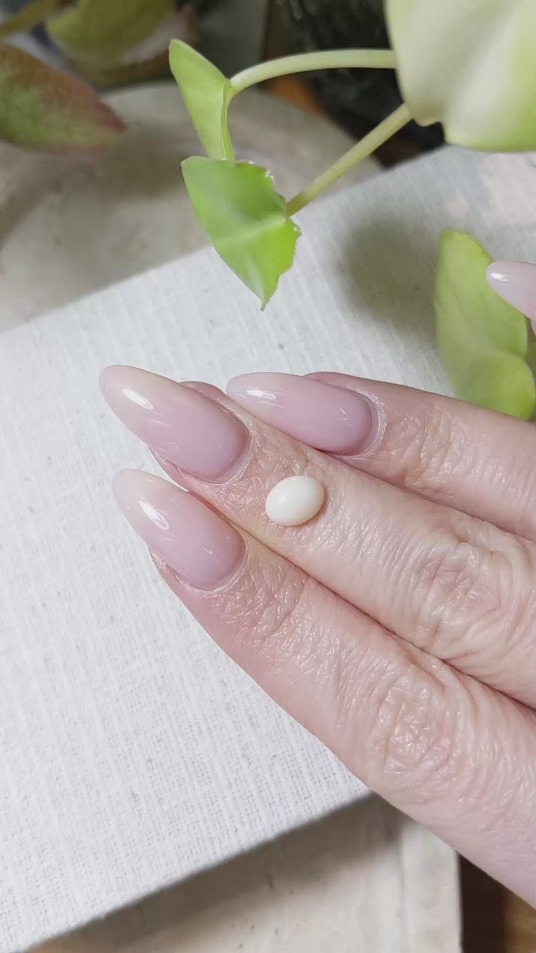 1.35 Ct. Cabochon Coral from Italy Size Video