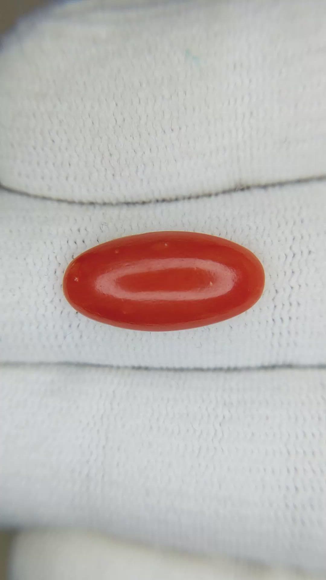 4.02 Ct. Cabochon Coral from Italy Size Video