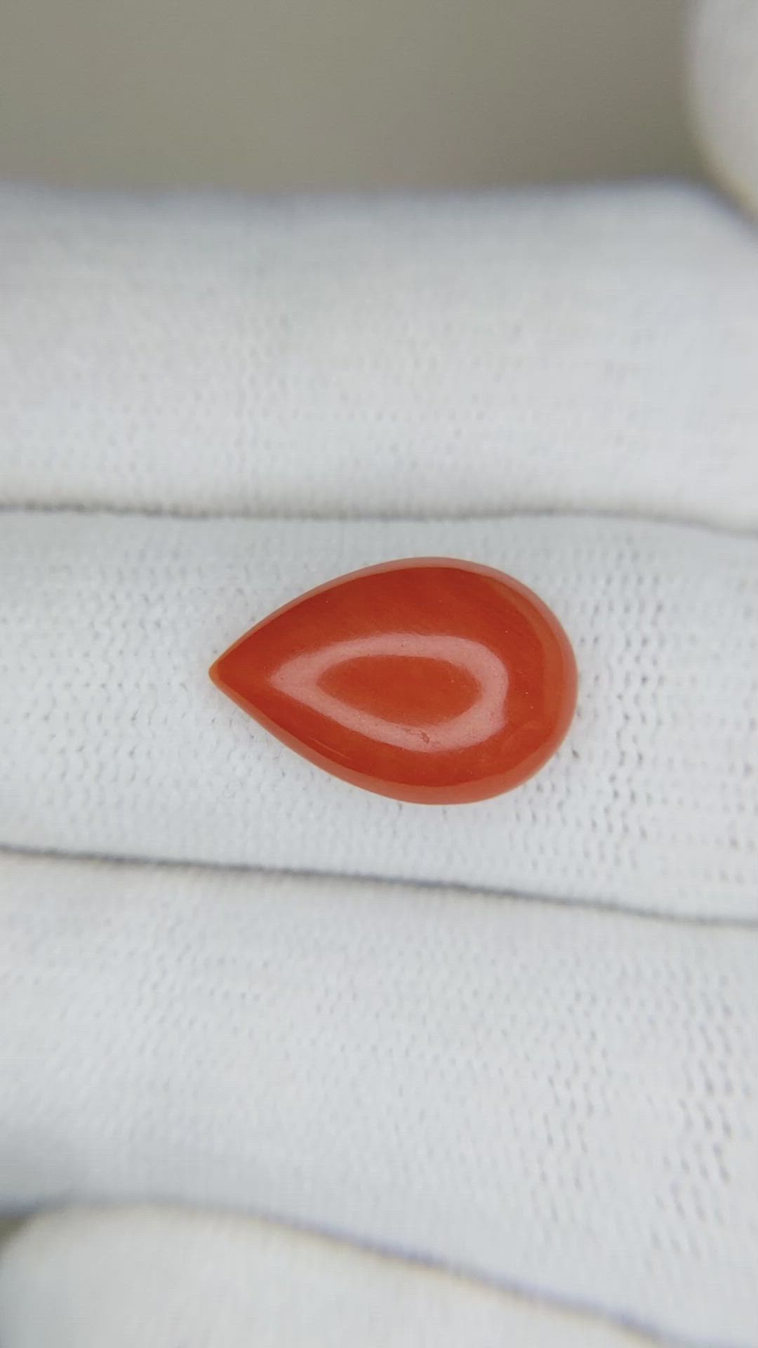 3.29 Ct. Cabochon Coral from Italy Size Video