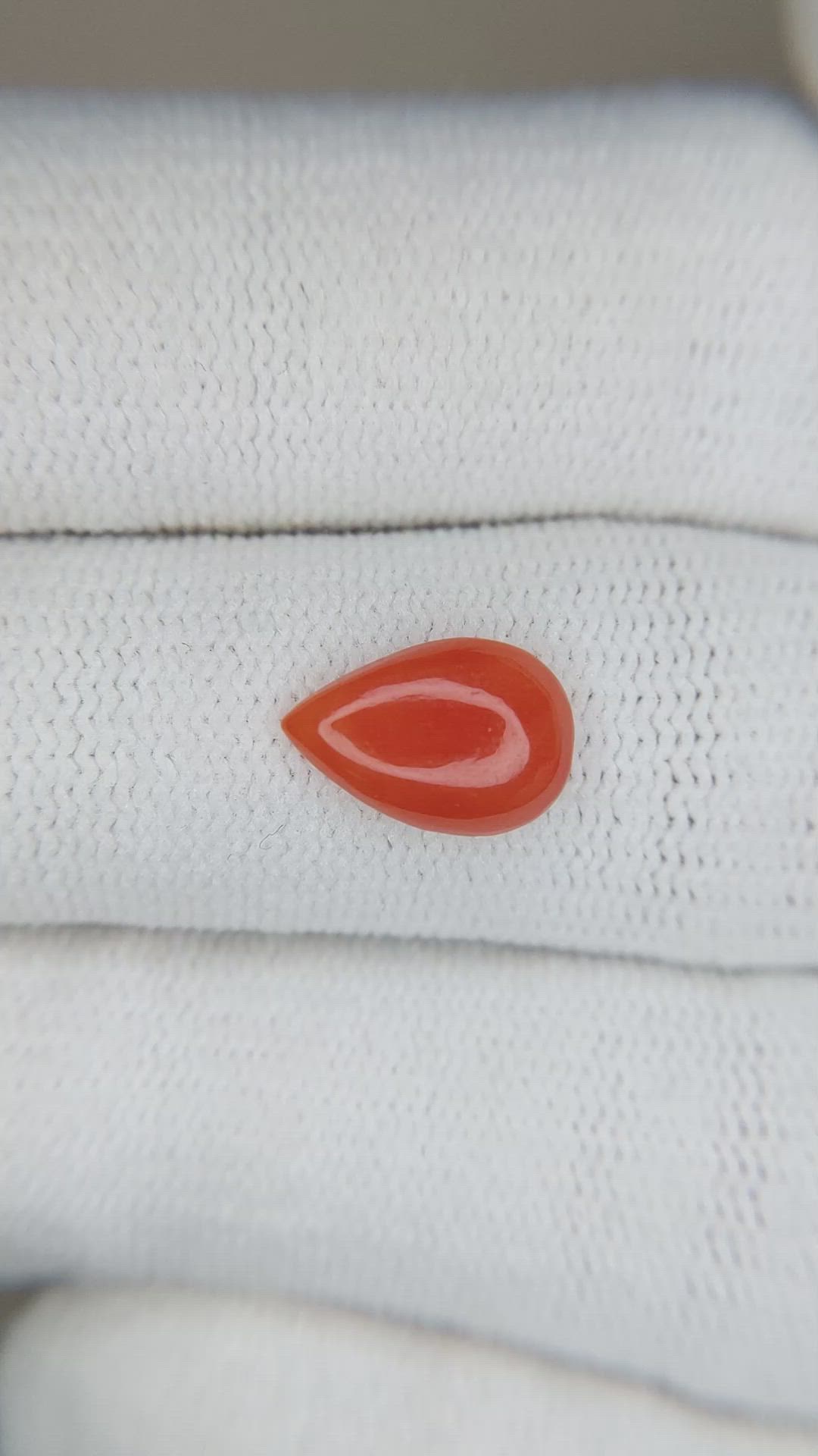 1.21 Ct. Cabochon Coral from Italy Size Video