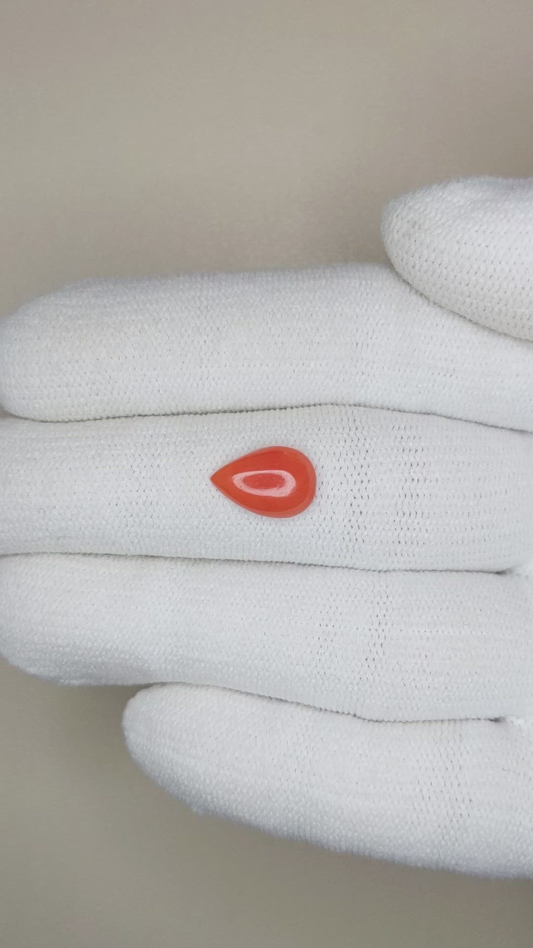 1.21 Ct. Cabochon Coral from Italy Size Video